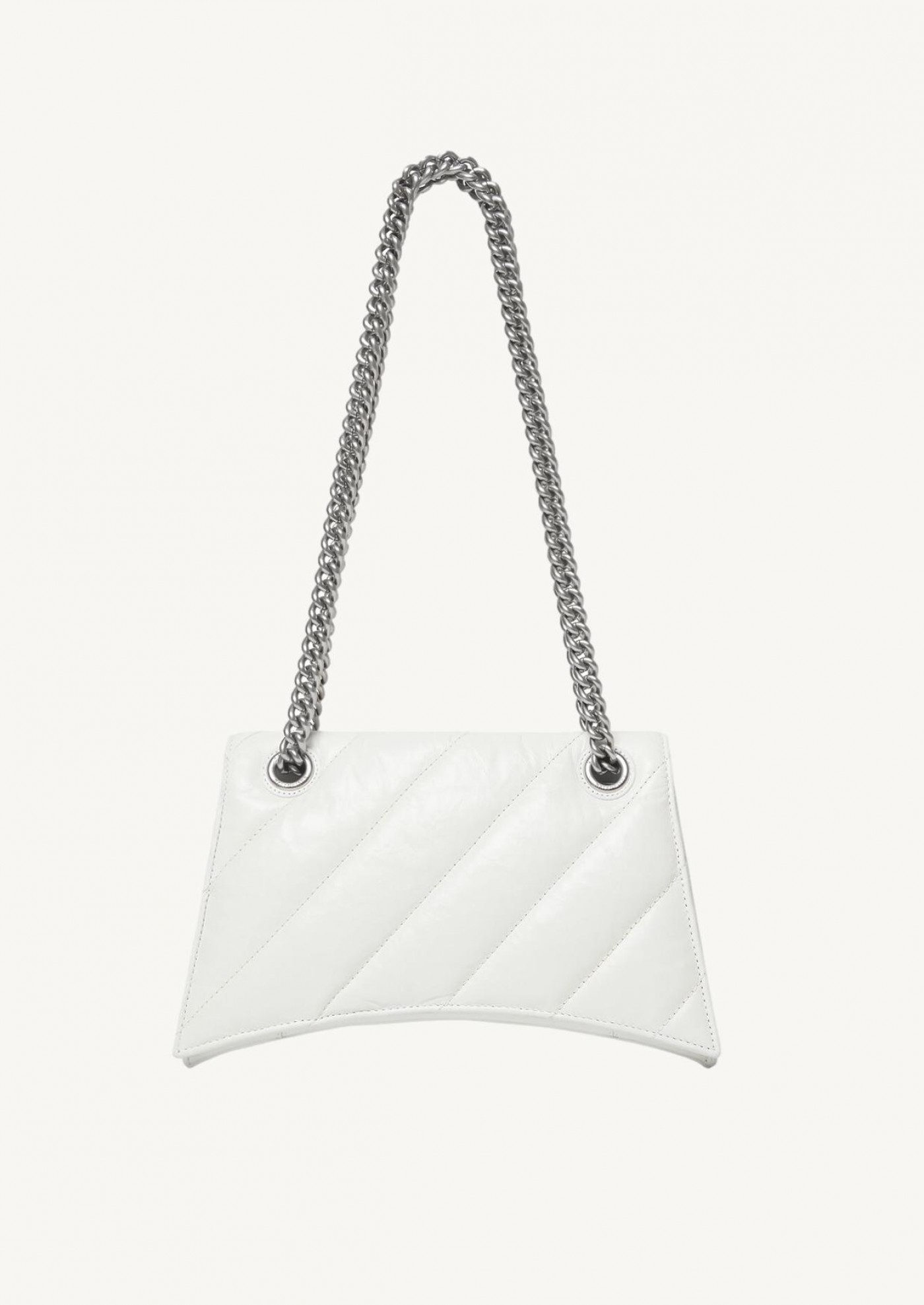 women's crush small chain bag quilted in optic white