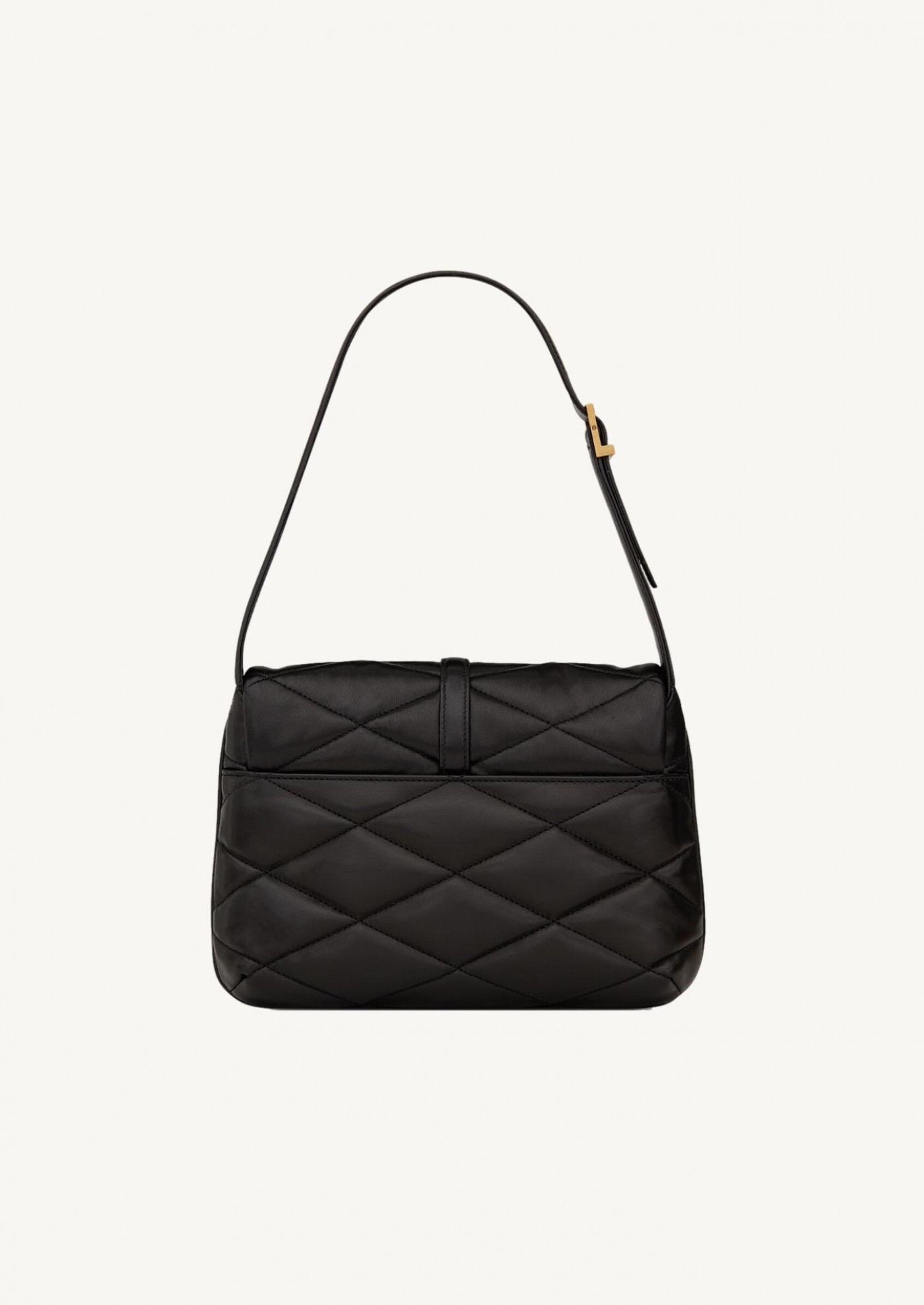 Le 57 hobo bag en cuir d'agneau matelassé noir