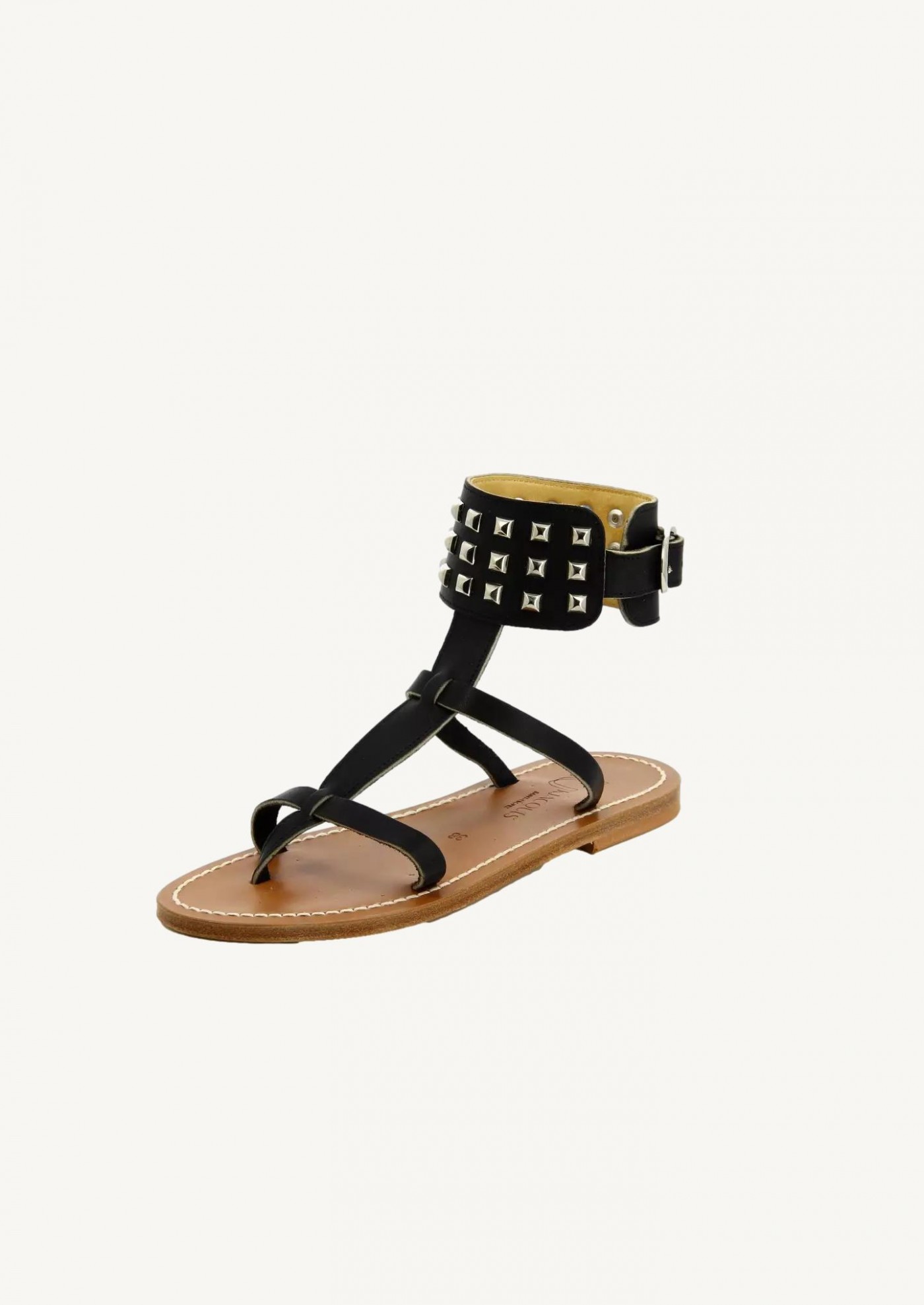 Sandales forban noir finitions argent