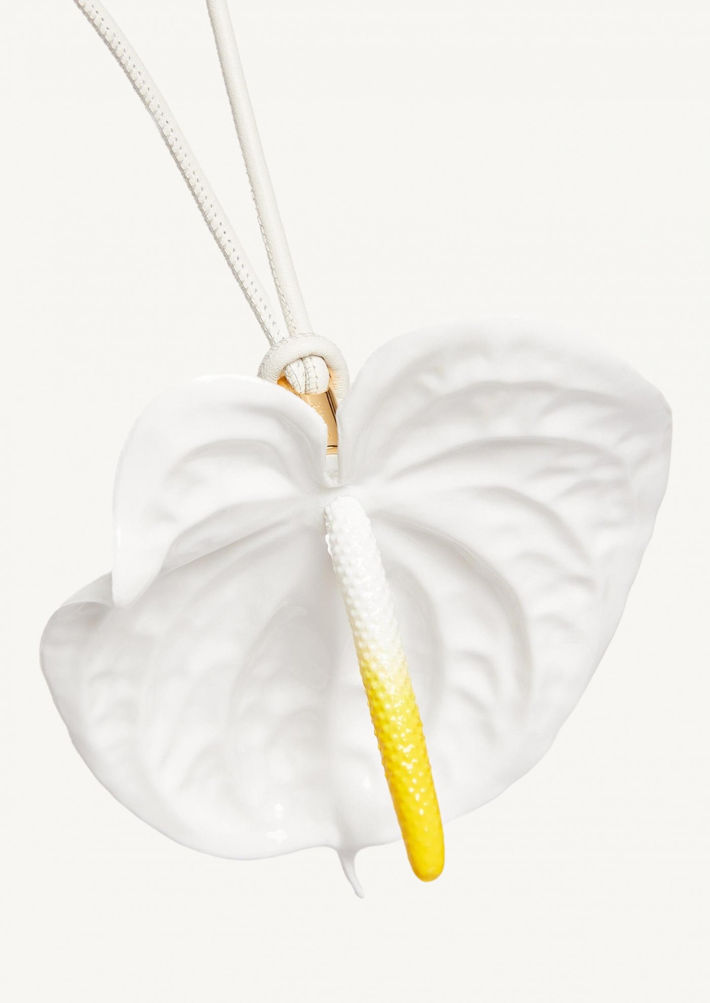 Breloque Anthurium en résine blanc