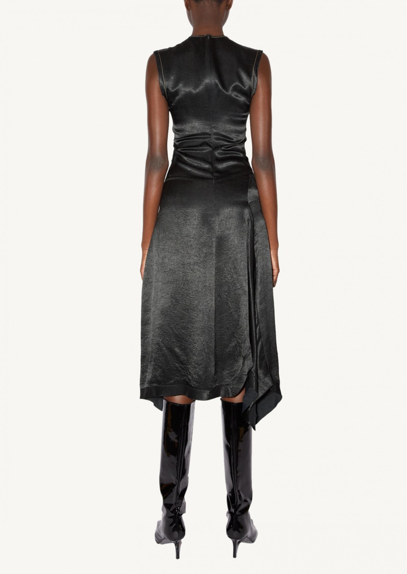 Black satin dress