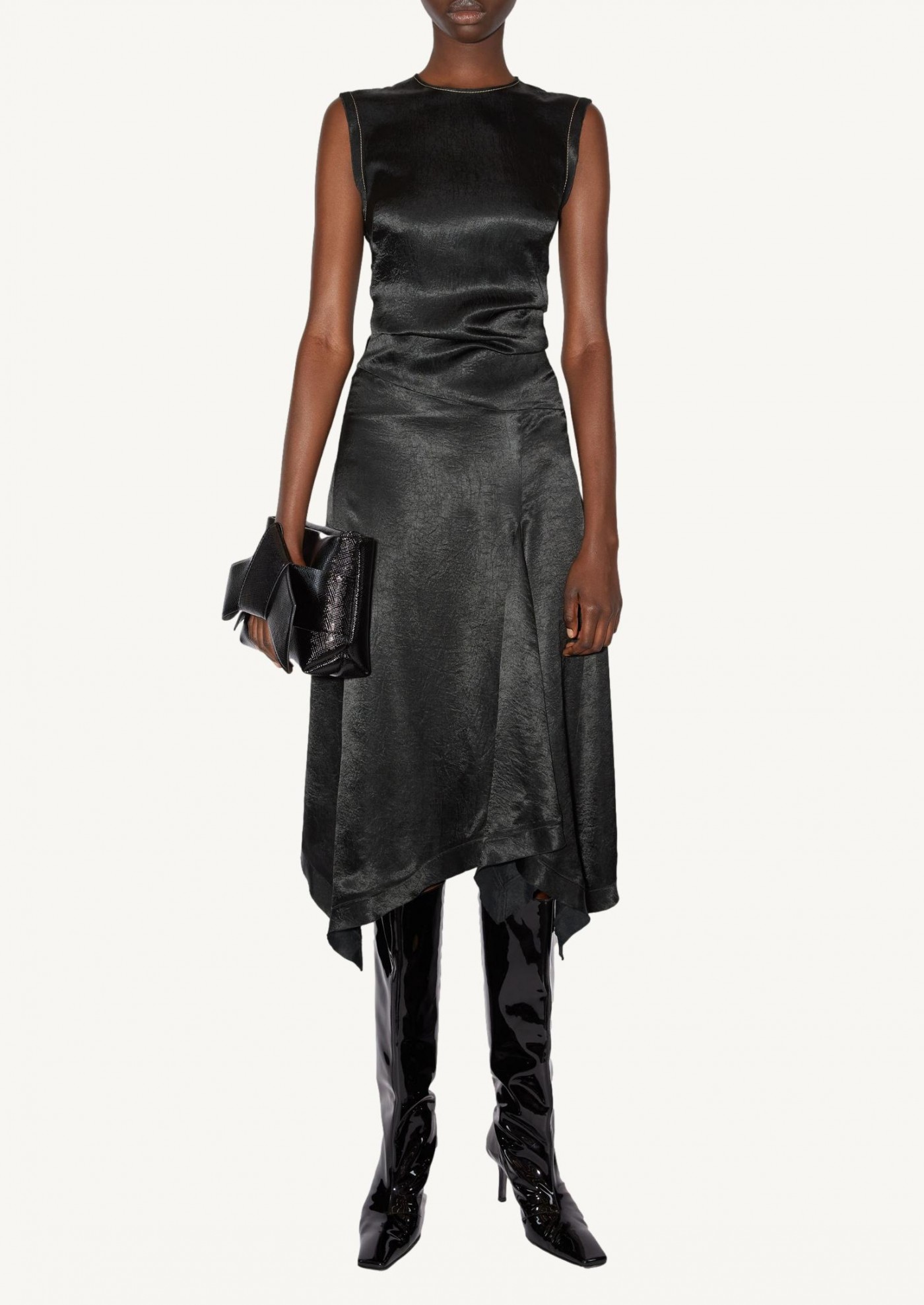 Black satin dress