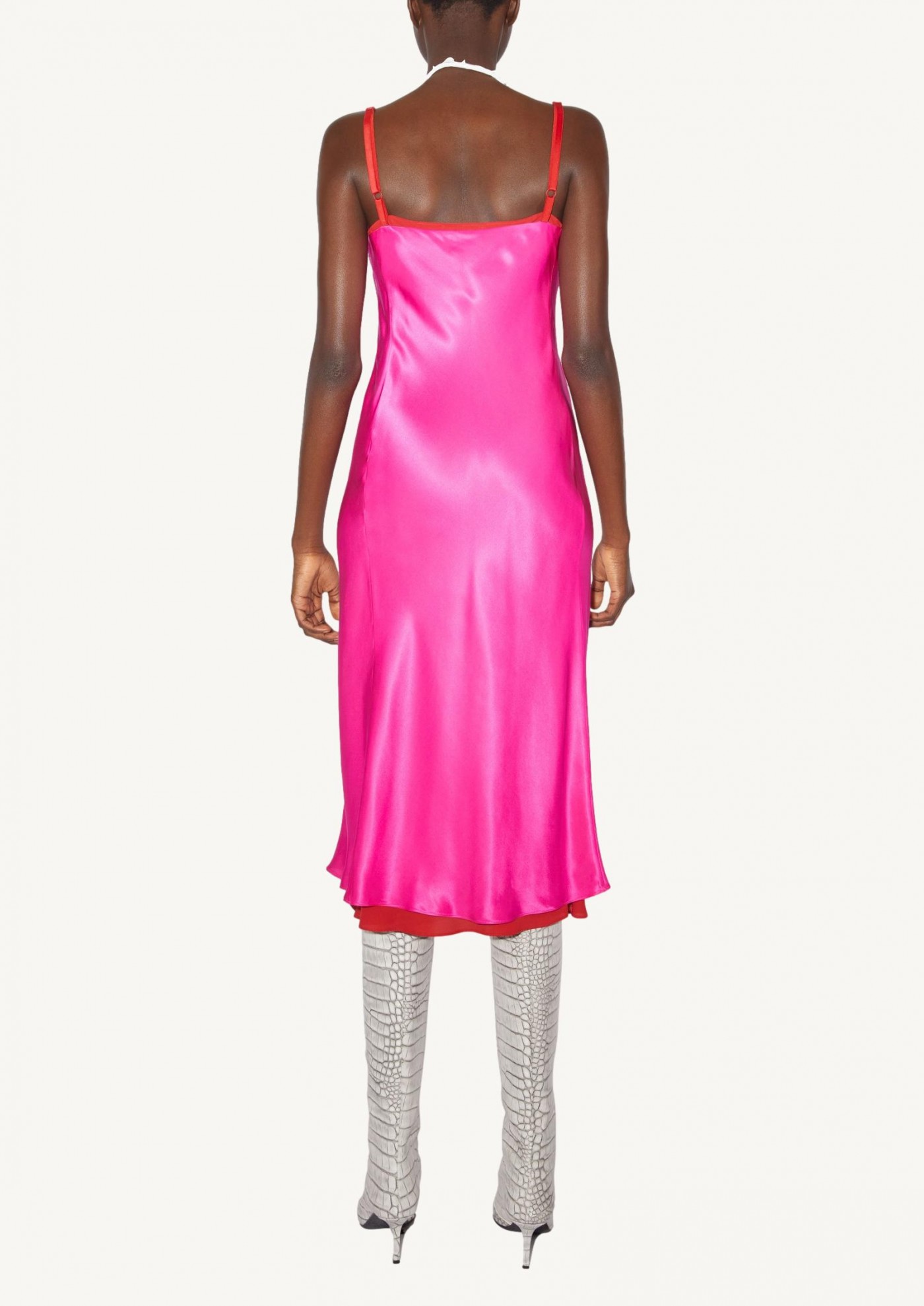 Fuchsia satin nightie dress