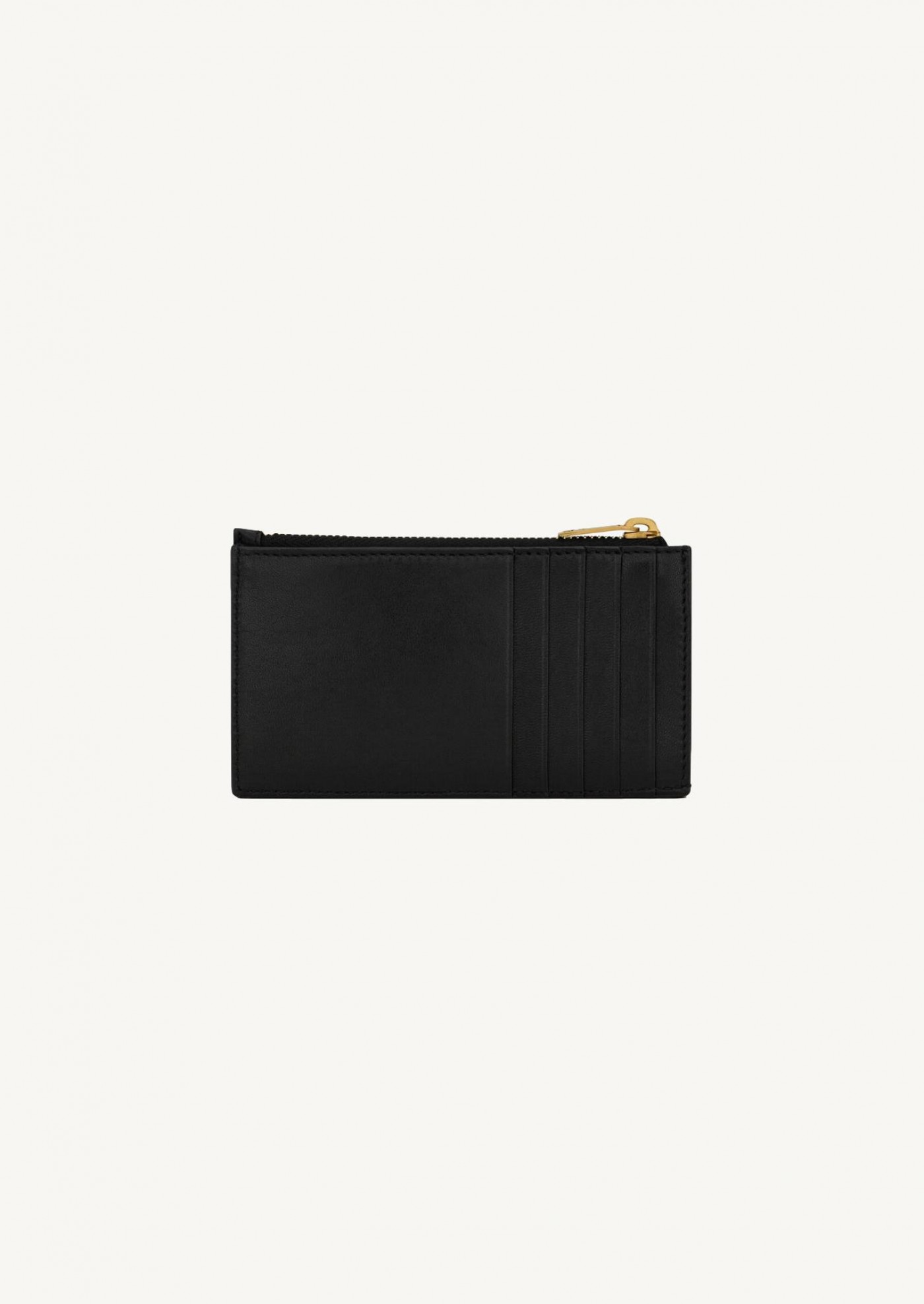 Cassandre matelassé carré zipped card case in quilted leather noir
