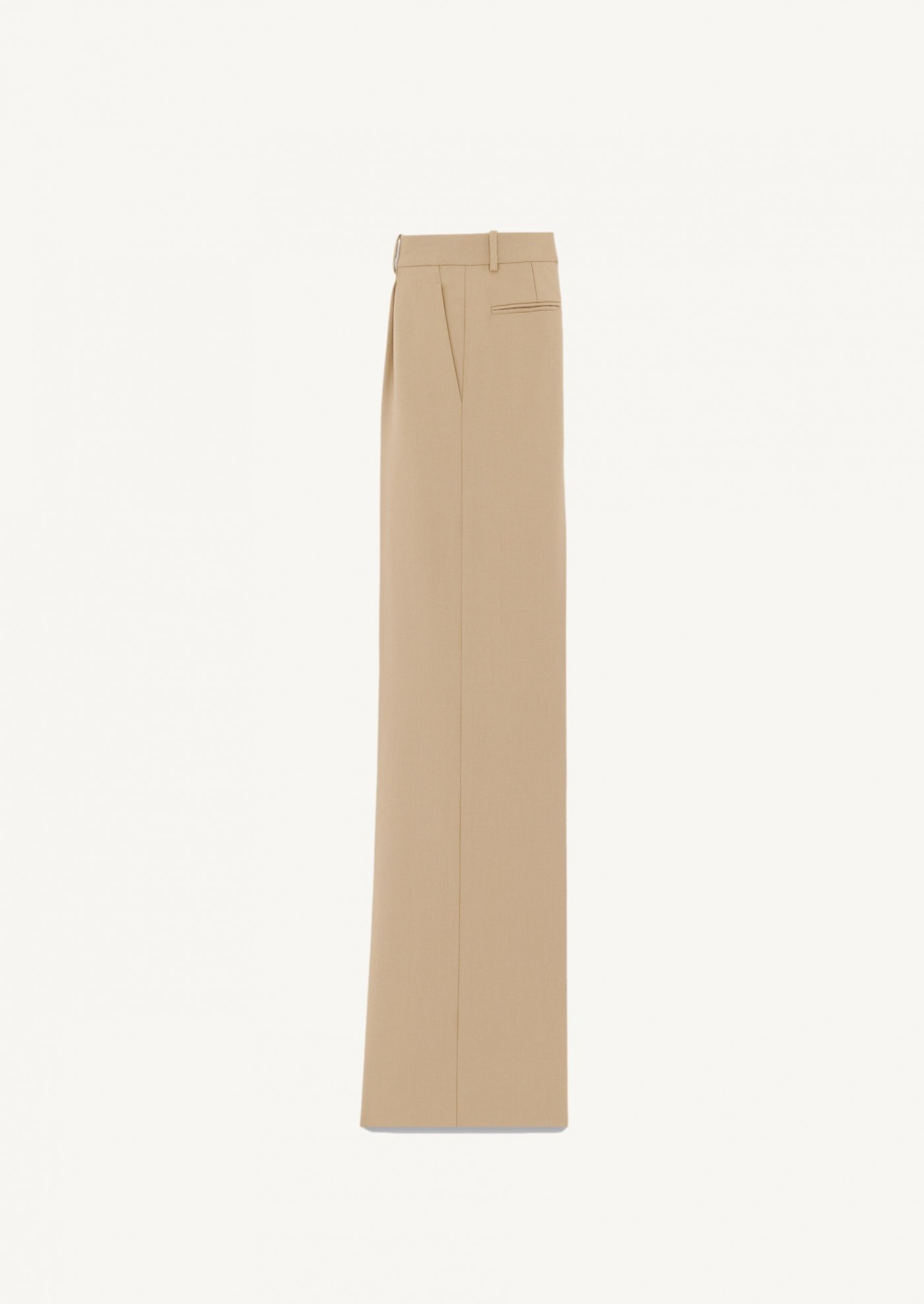 Flared pants in beige gabardine
