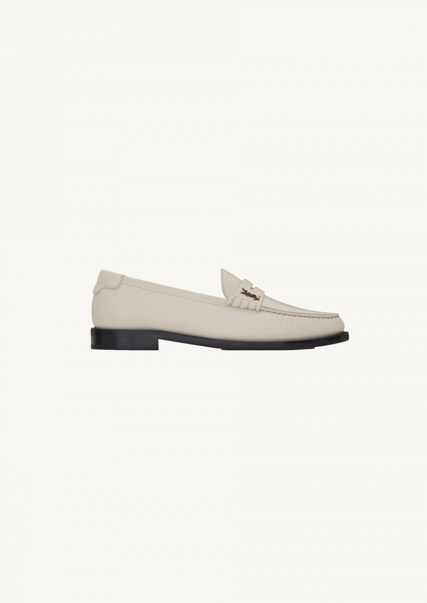 The Loaffer moccasin in smooth pearl leather Saint Laurent Paris