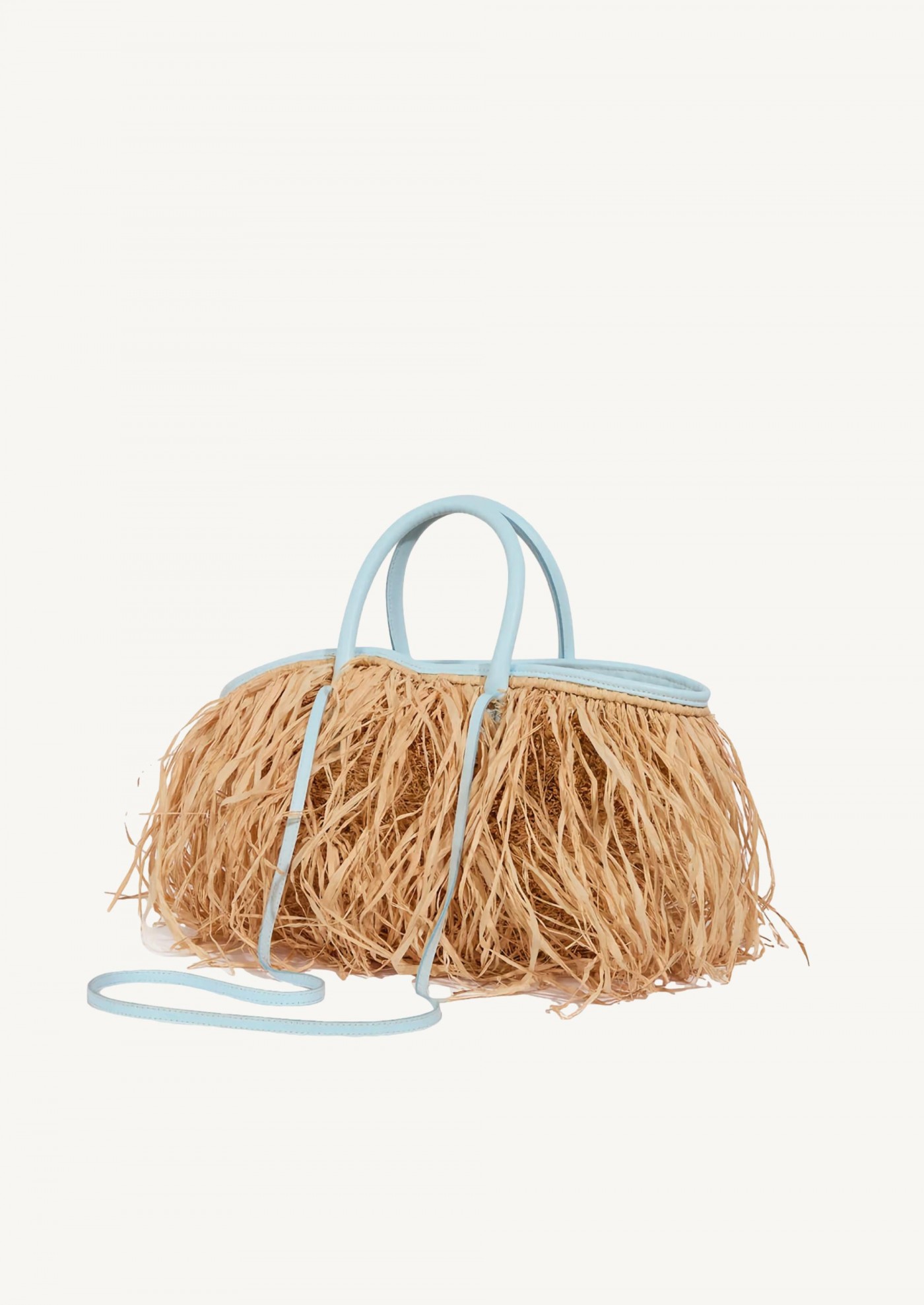 The blue Soli Raphia basket