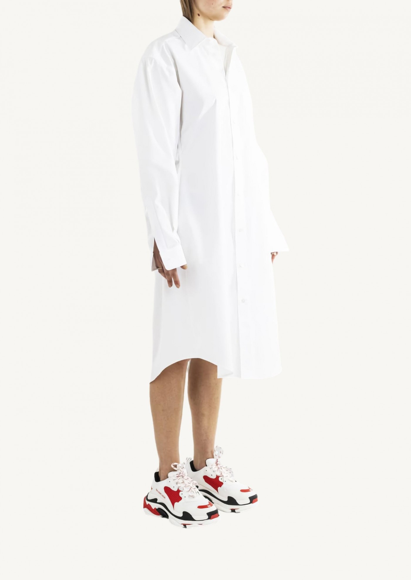 Hourglass white shirt dress