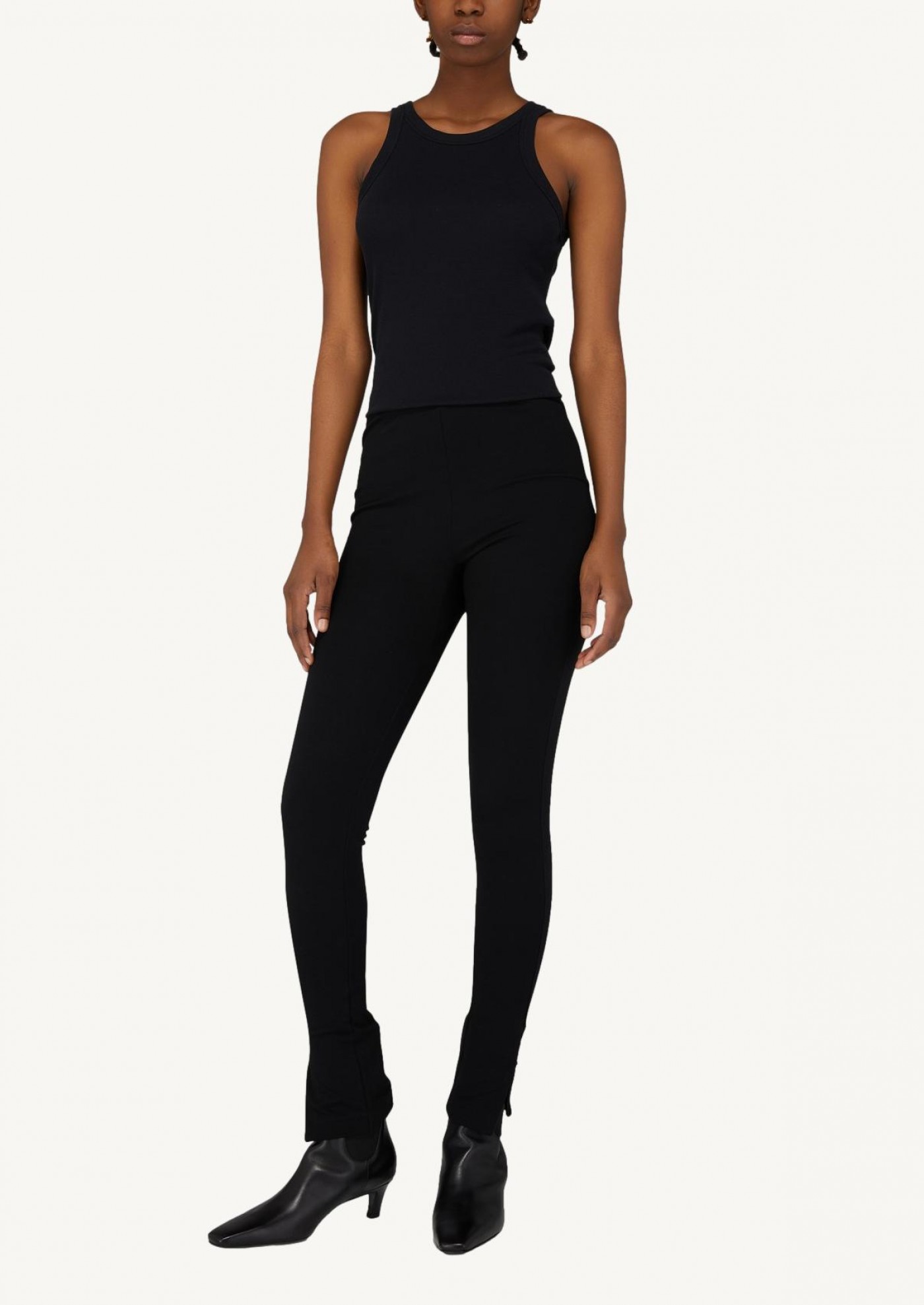 Black zip leggings