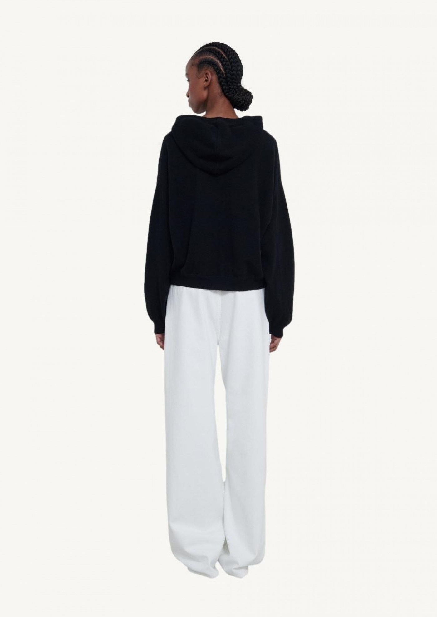 Linosa Pull à capuche en cachemire noir