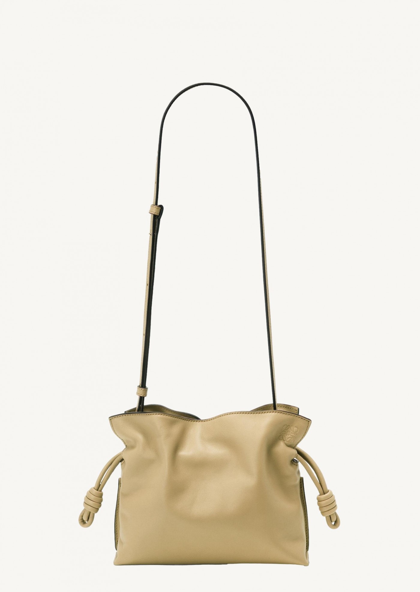 Mini Flamenco clutch in nappa calfskin cream