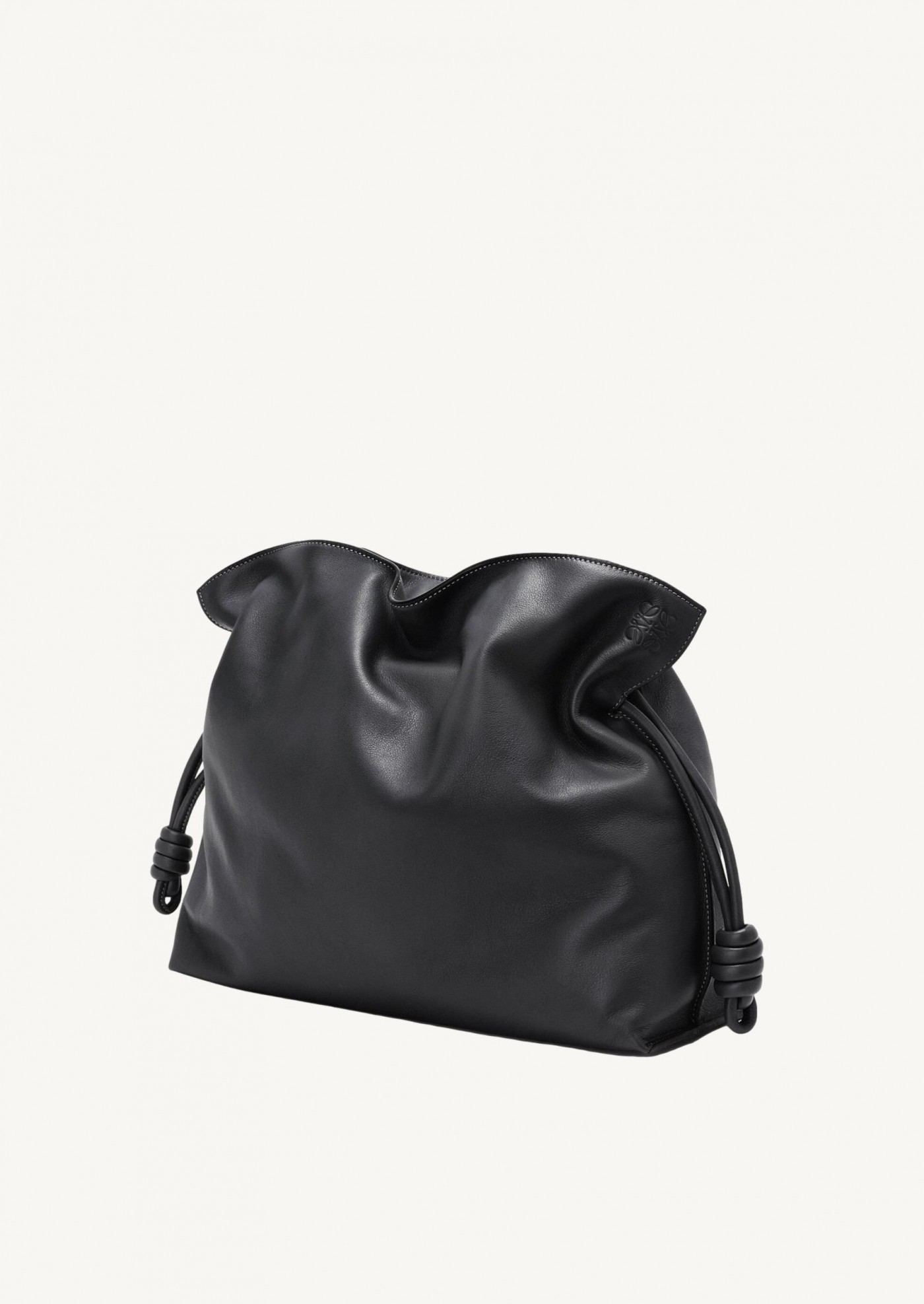 Large Flamenco clutch in nappa calfskin black
