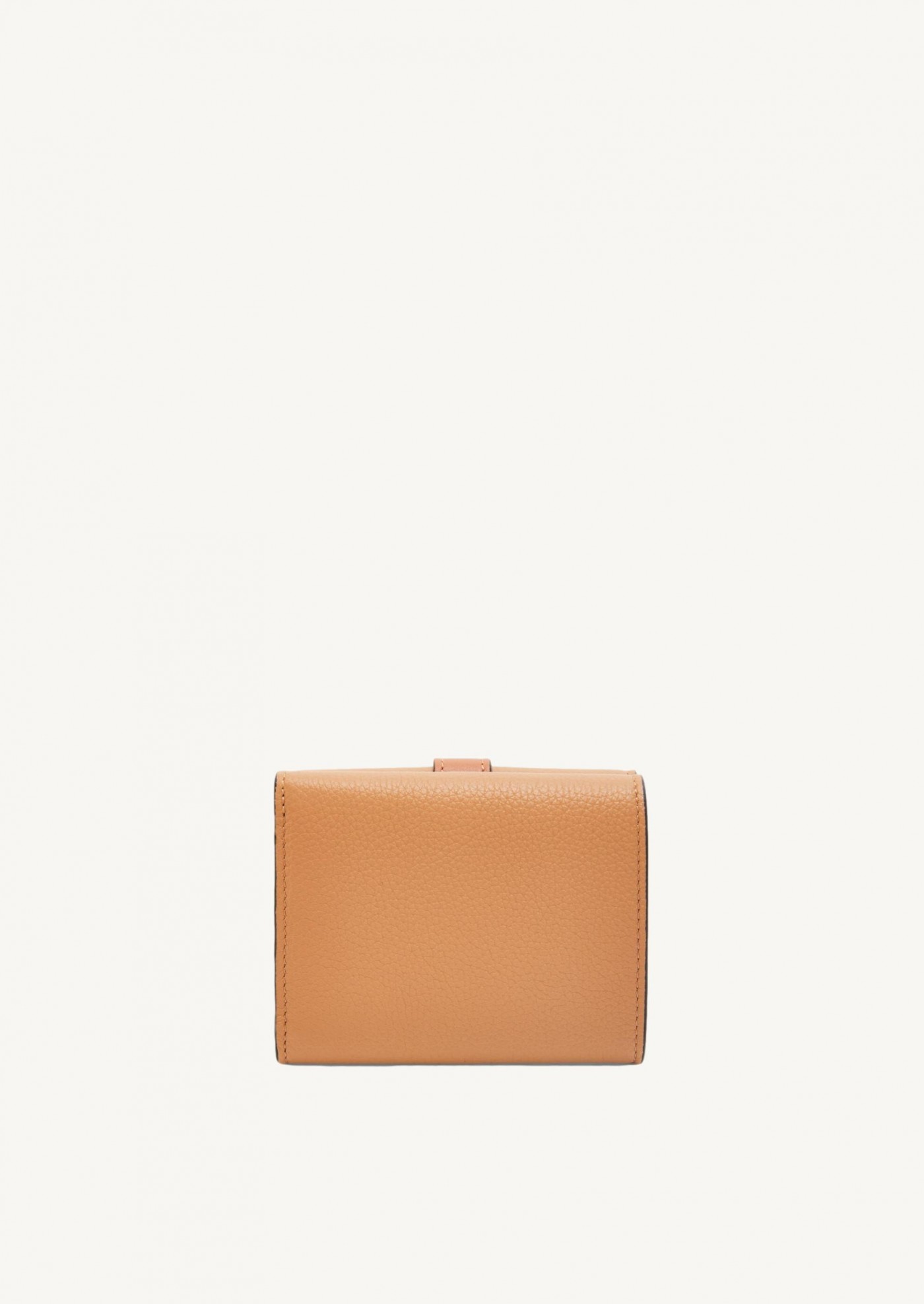 Portefeuille à trois volets en cuir de veau à grain doux marron