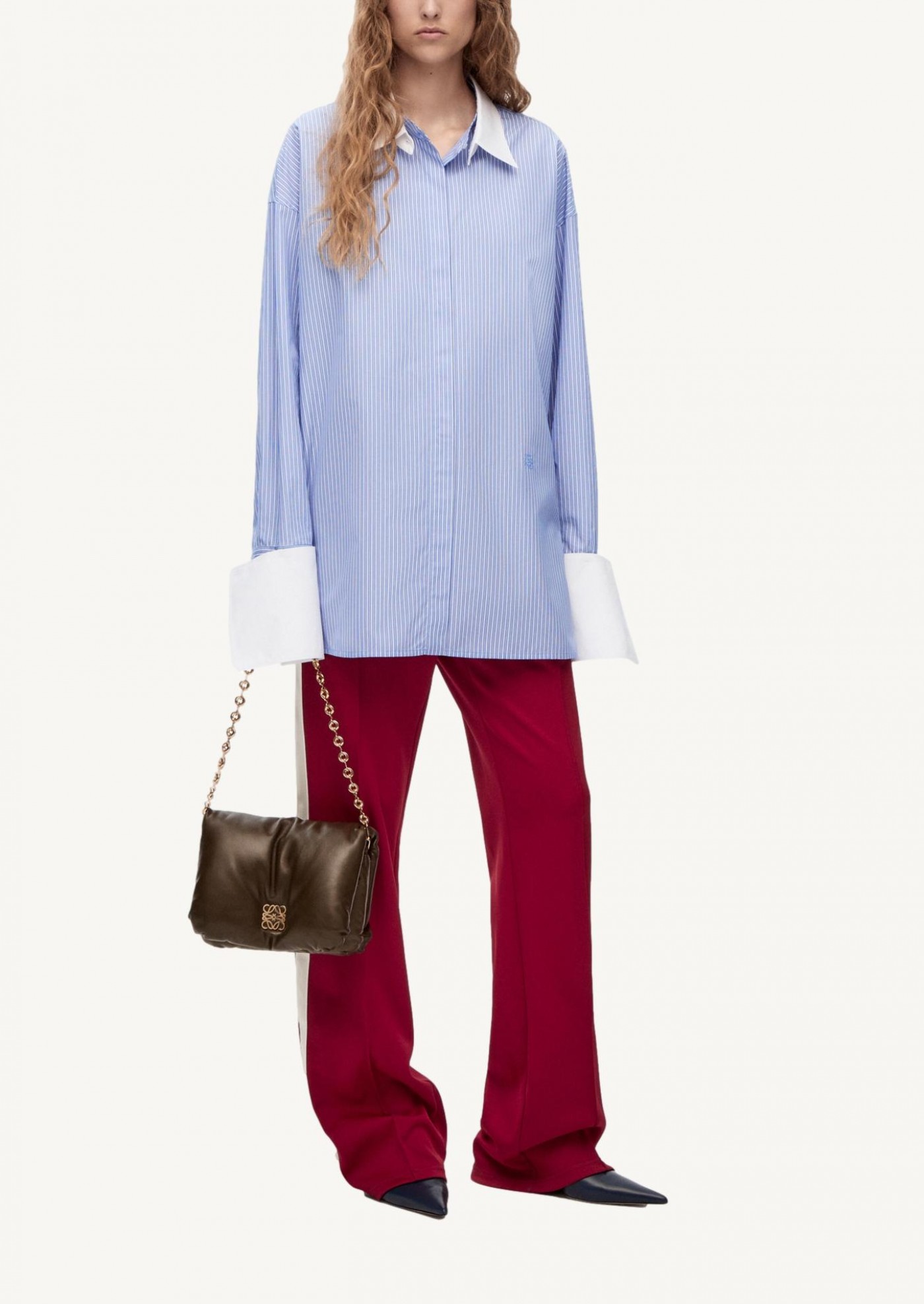 Chemise déconstruite en coton rayé