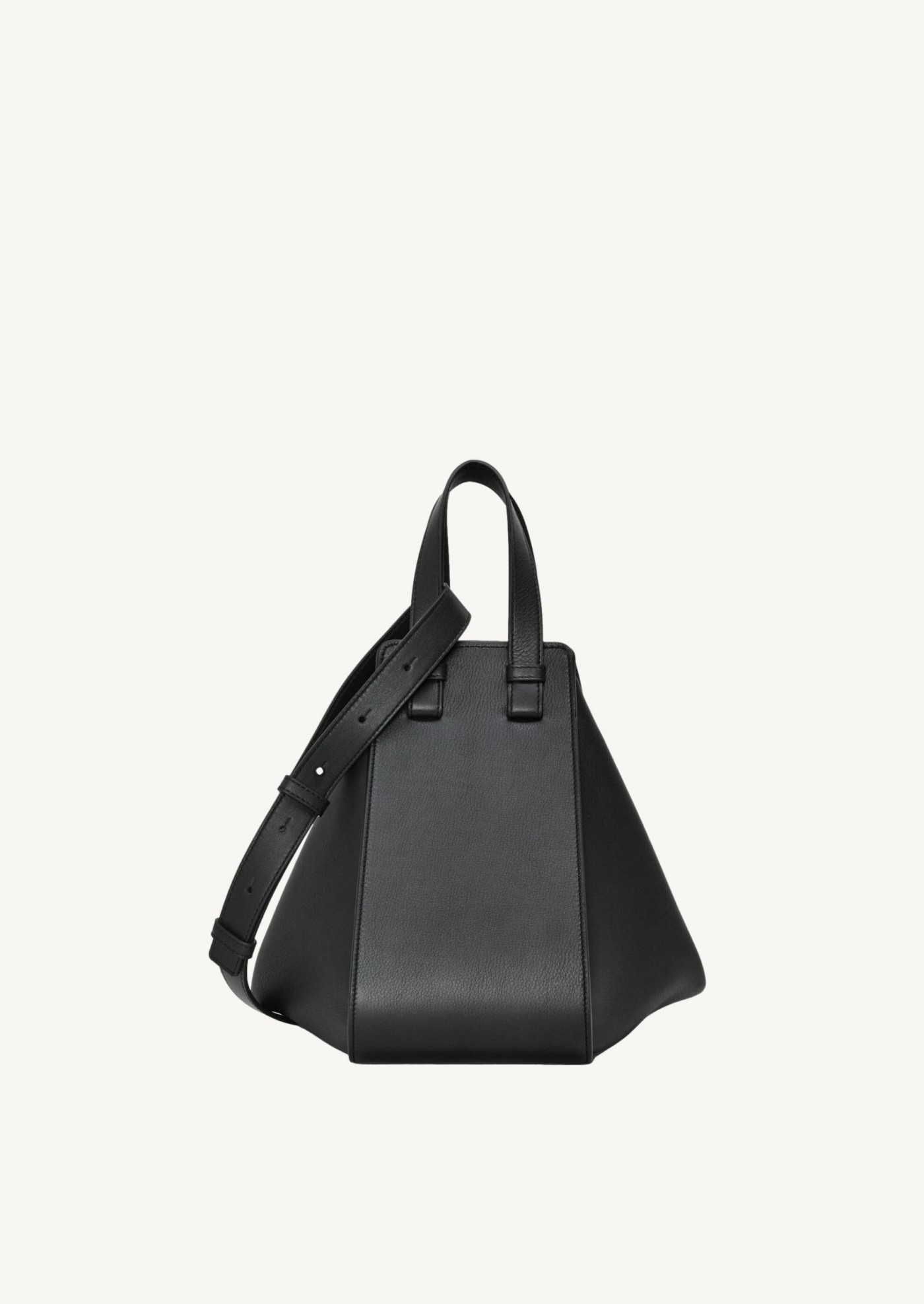Petit sac hamac en cuir de veau classique noir