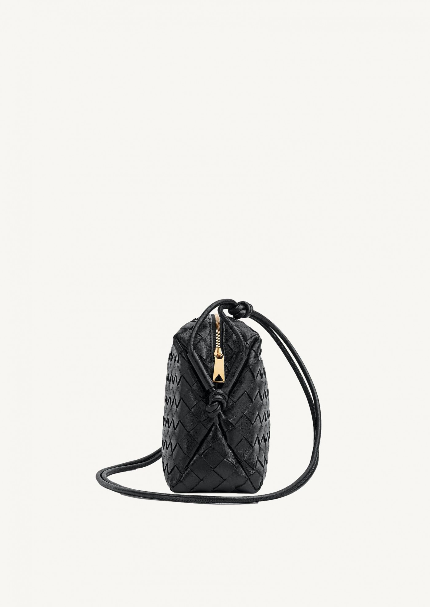 Small Loop Camera Bag in black and gold - Bottega Veneta