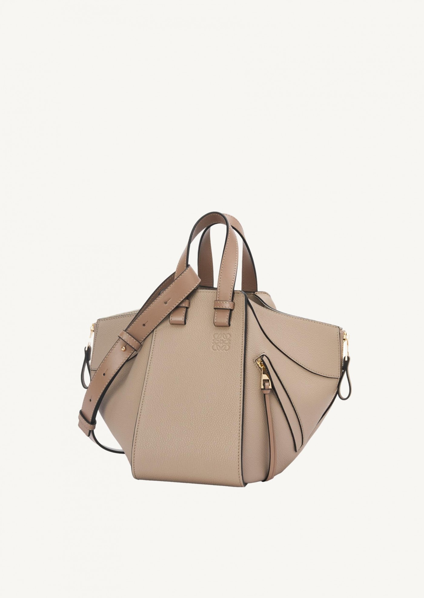 Small Hammock bag in soft grained calfskin - Sand