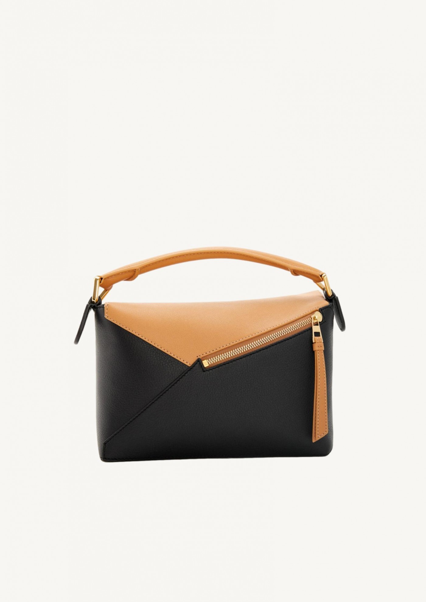 Petit sac Puzzle en cuir de veau classique - Désert chaud/Noir