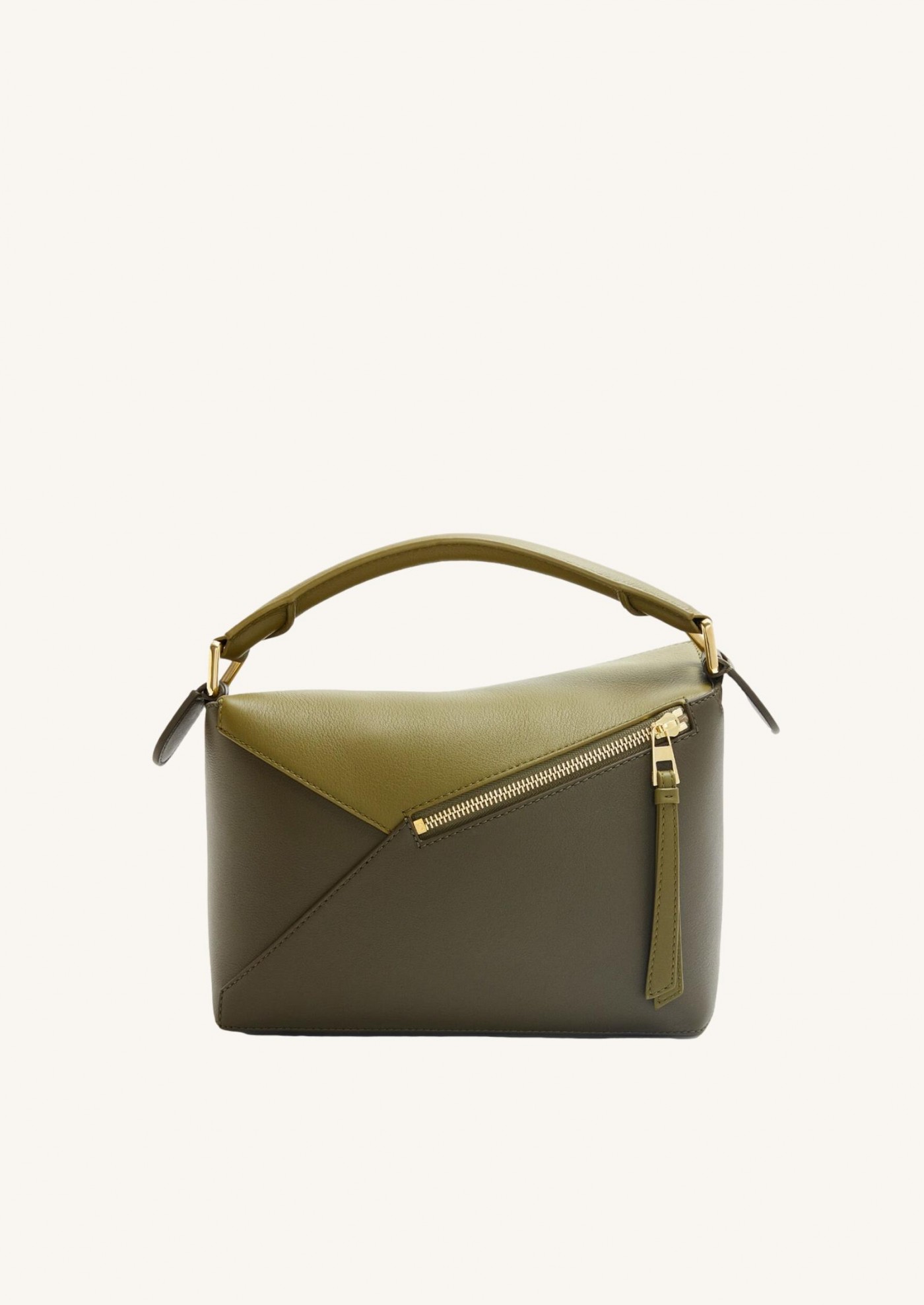 Small Puzzle bag in classic calfskin - Olive Green/Khaki Green