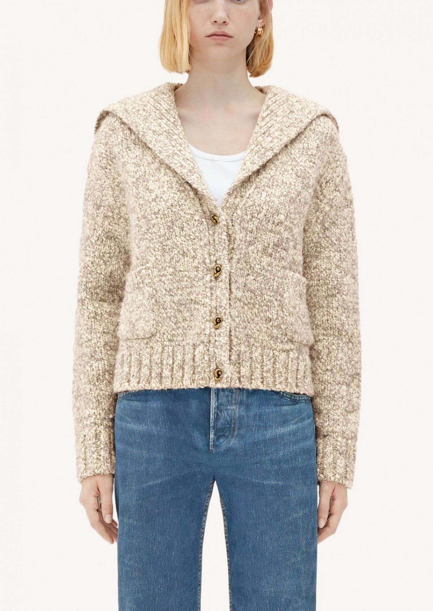 Alpaca Button Knot Cardigan