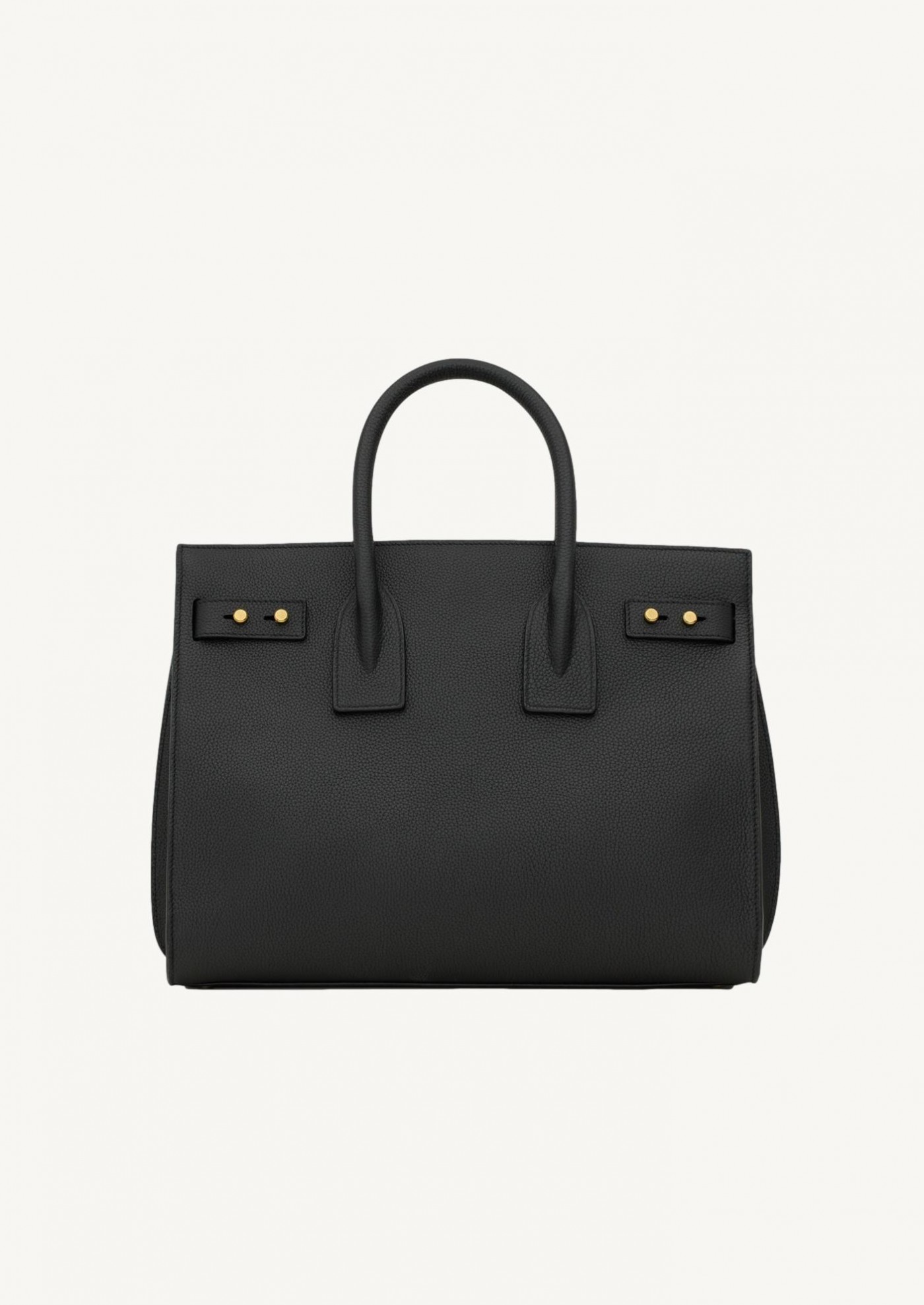 Soft day bag in grained leather - Black