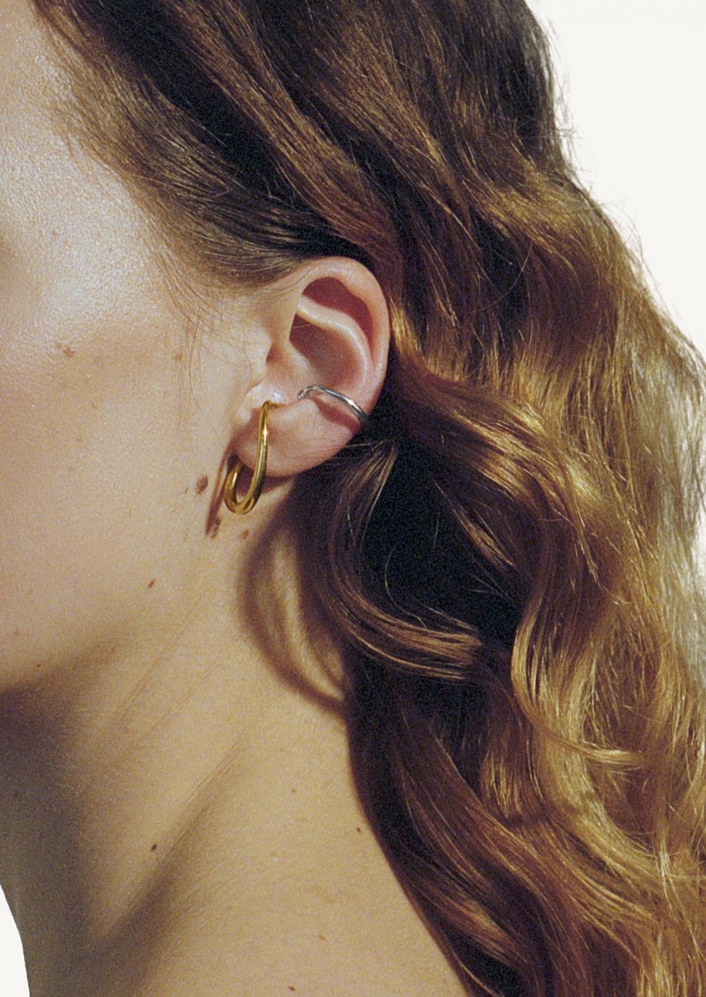 Small Mirage earring in silver and vermeil