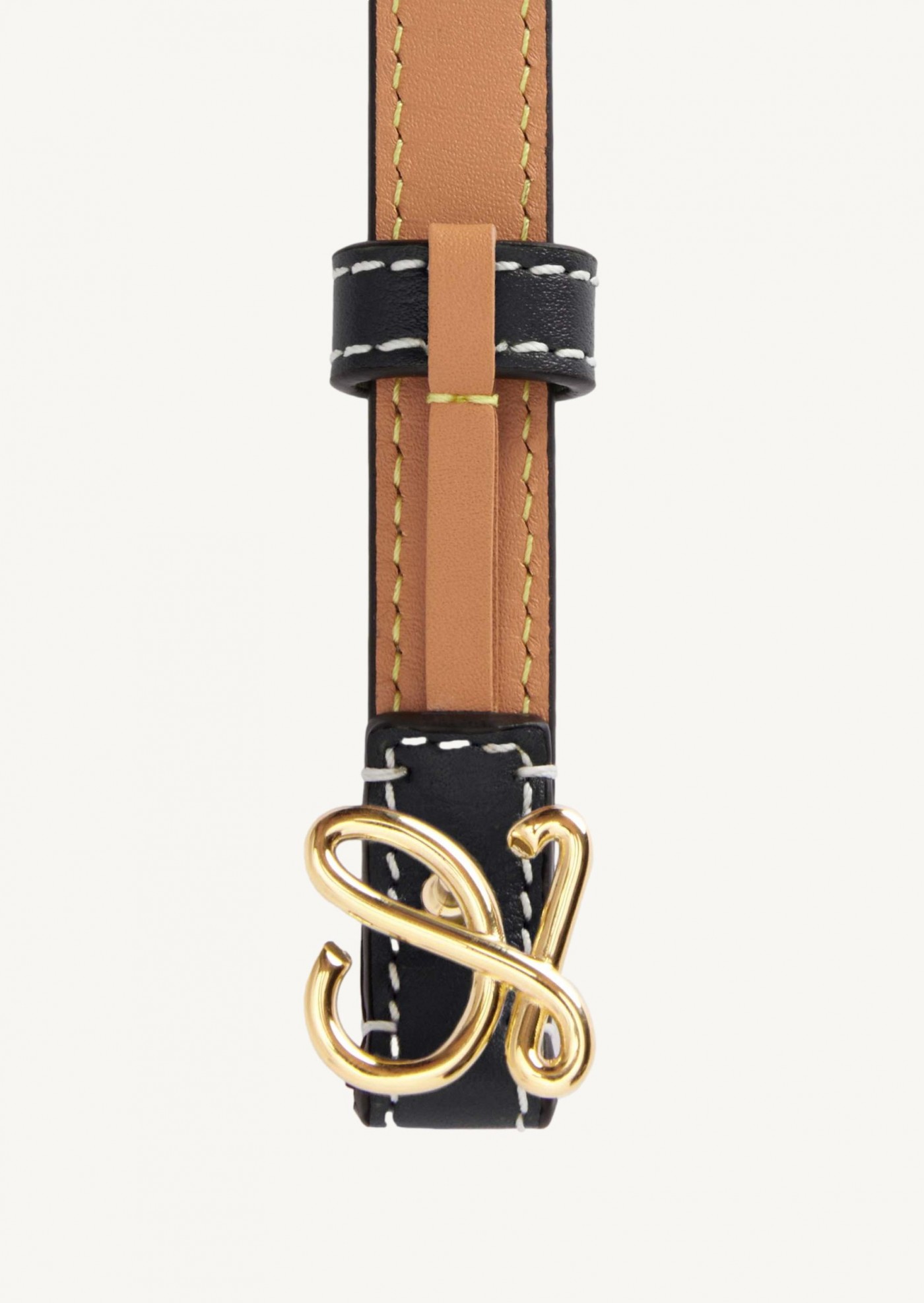 Ceinture en cuir de veau lisse - Noir