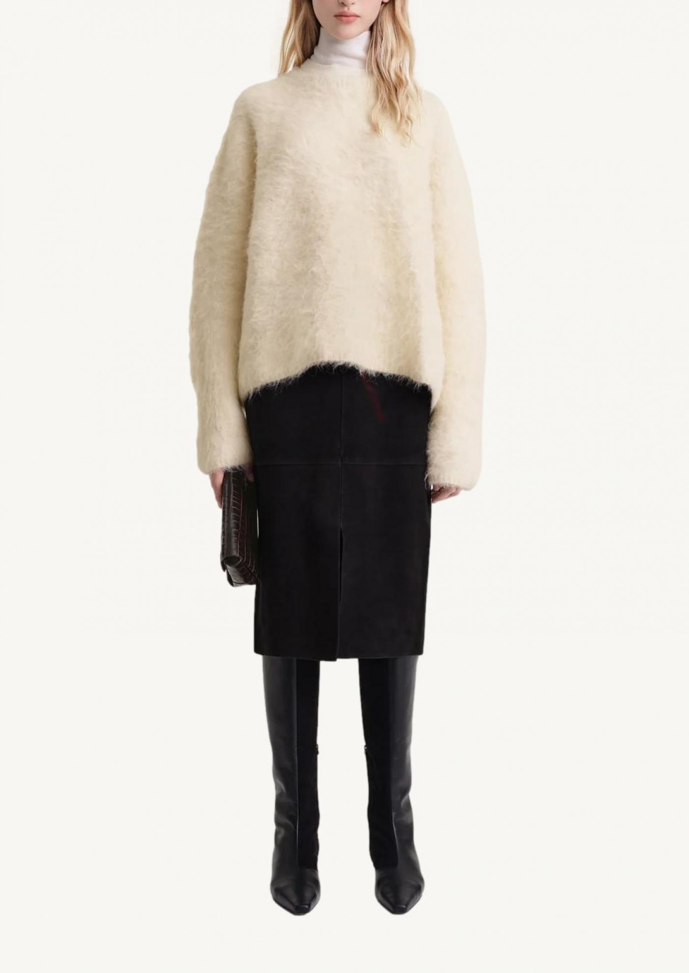 Tricot d'alpaga boxy stone