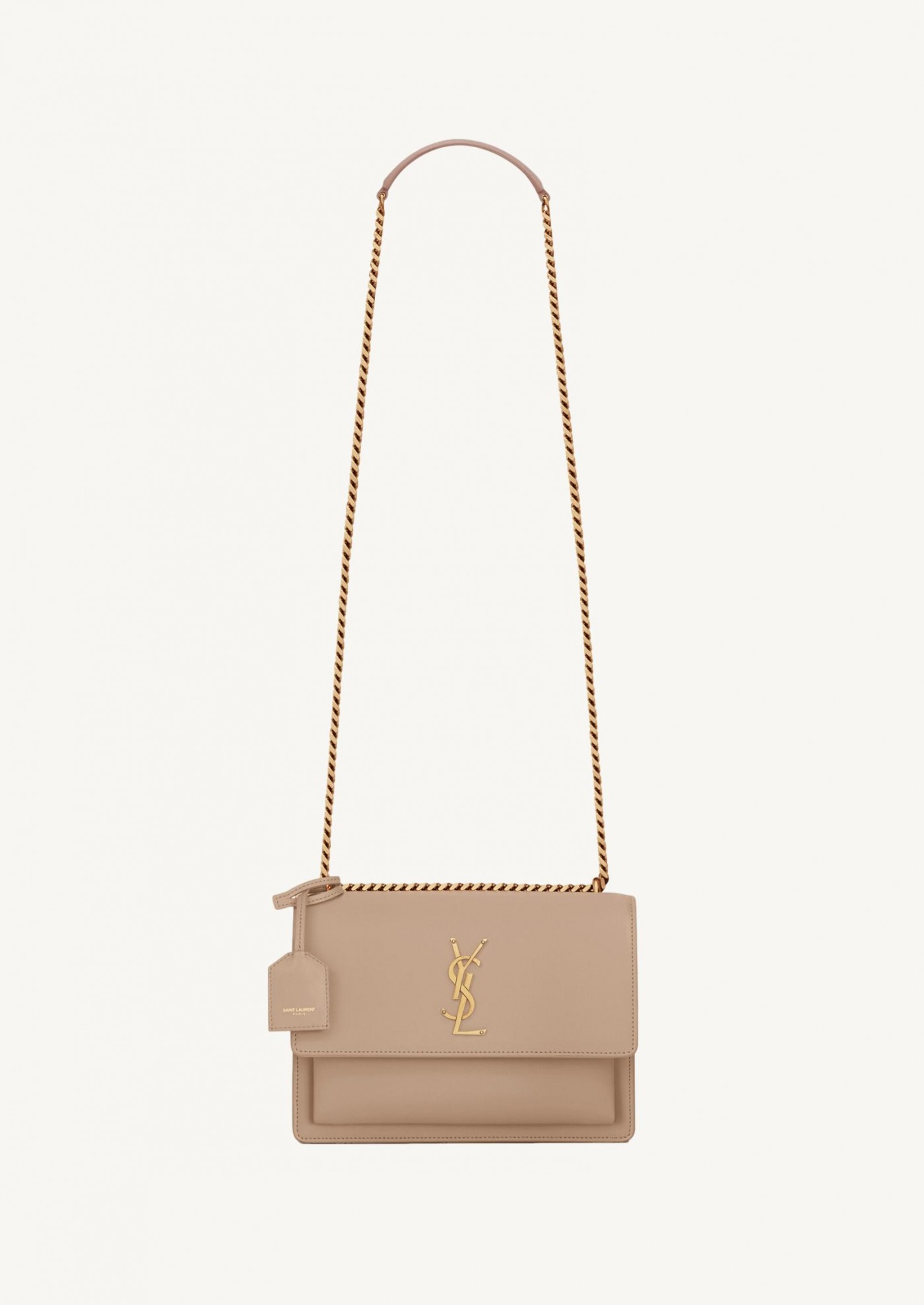 Sunset medium in smooth leather beige - Saint Laurent