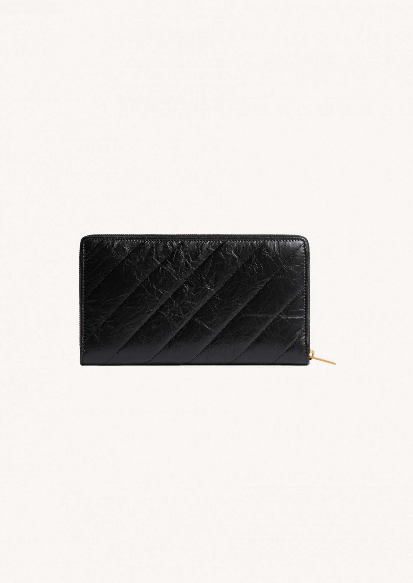 Continental Crush Quilted Wallet in black