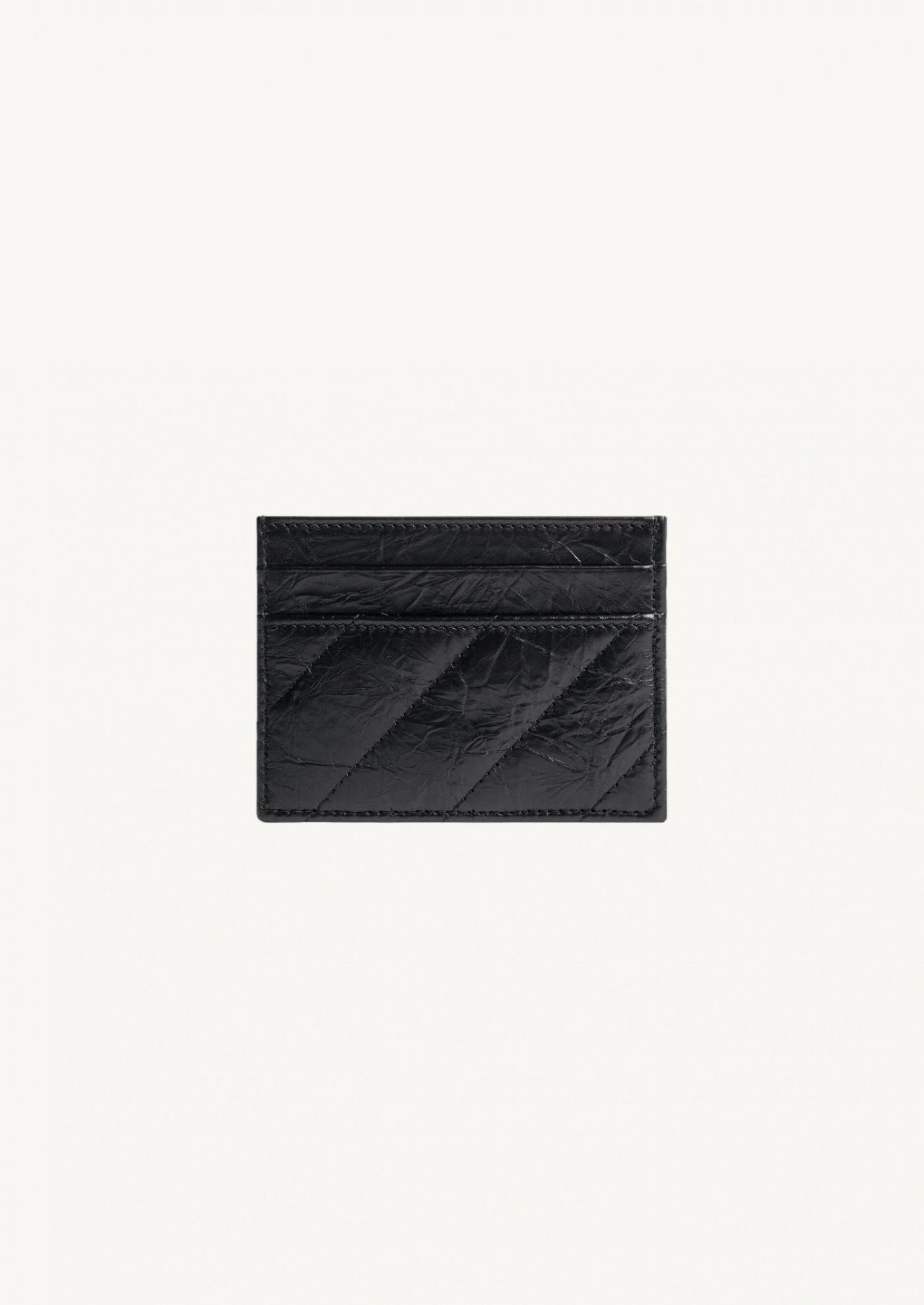 Continental Crush wallet in quilted black crinkled calf leather