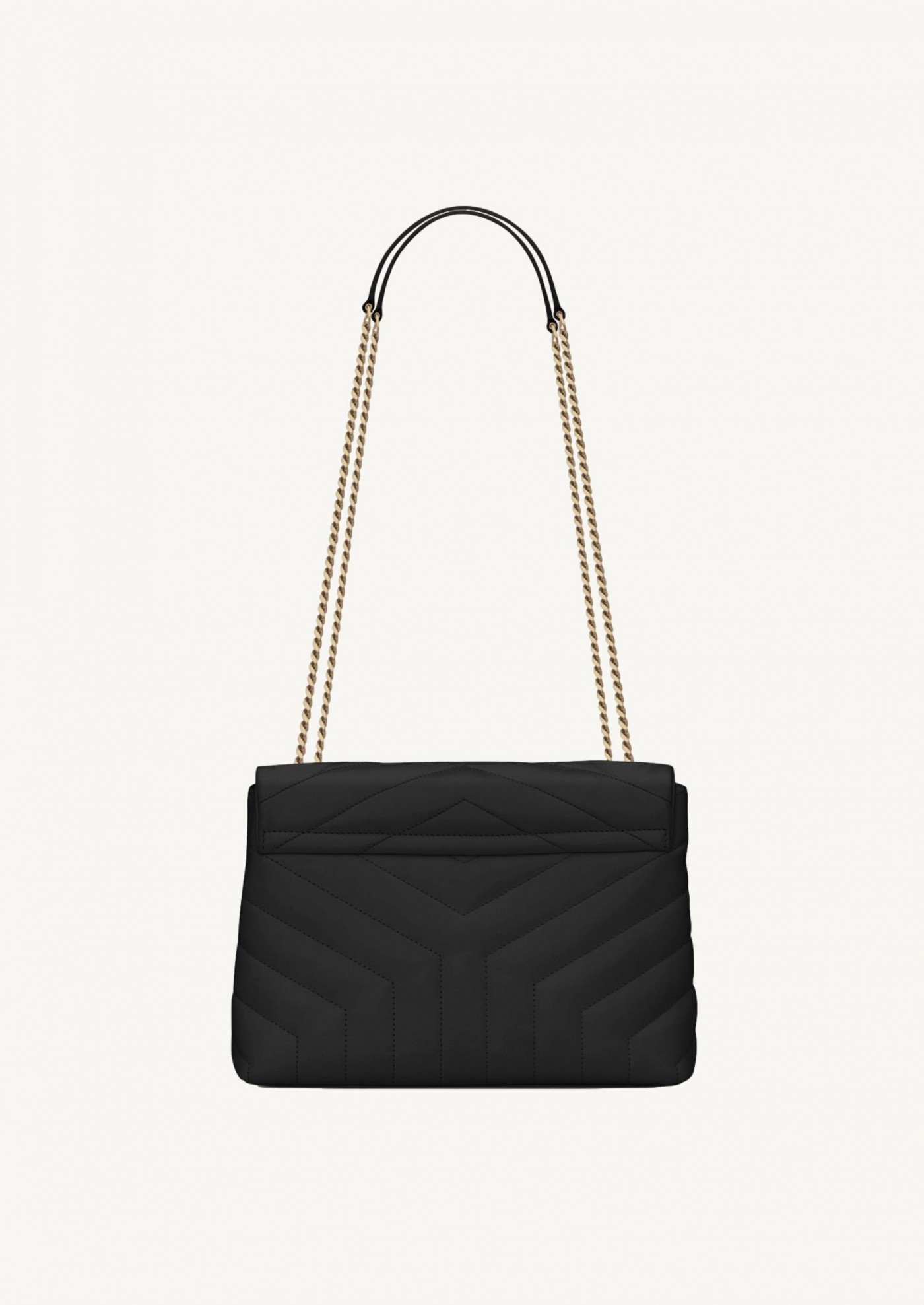 Loulou small en cuir matelassé noir et or