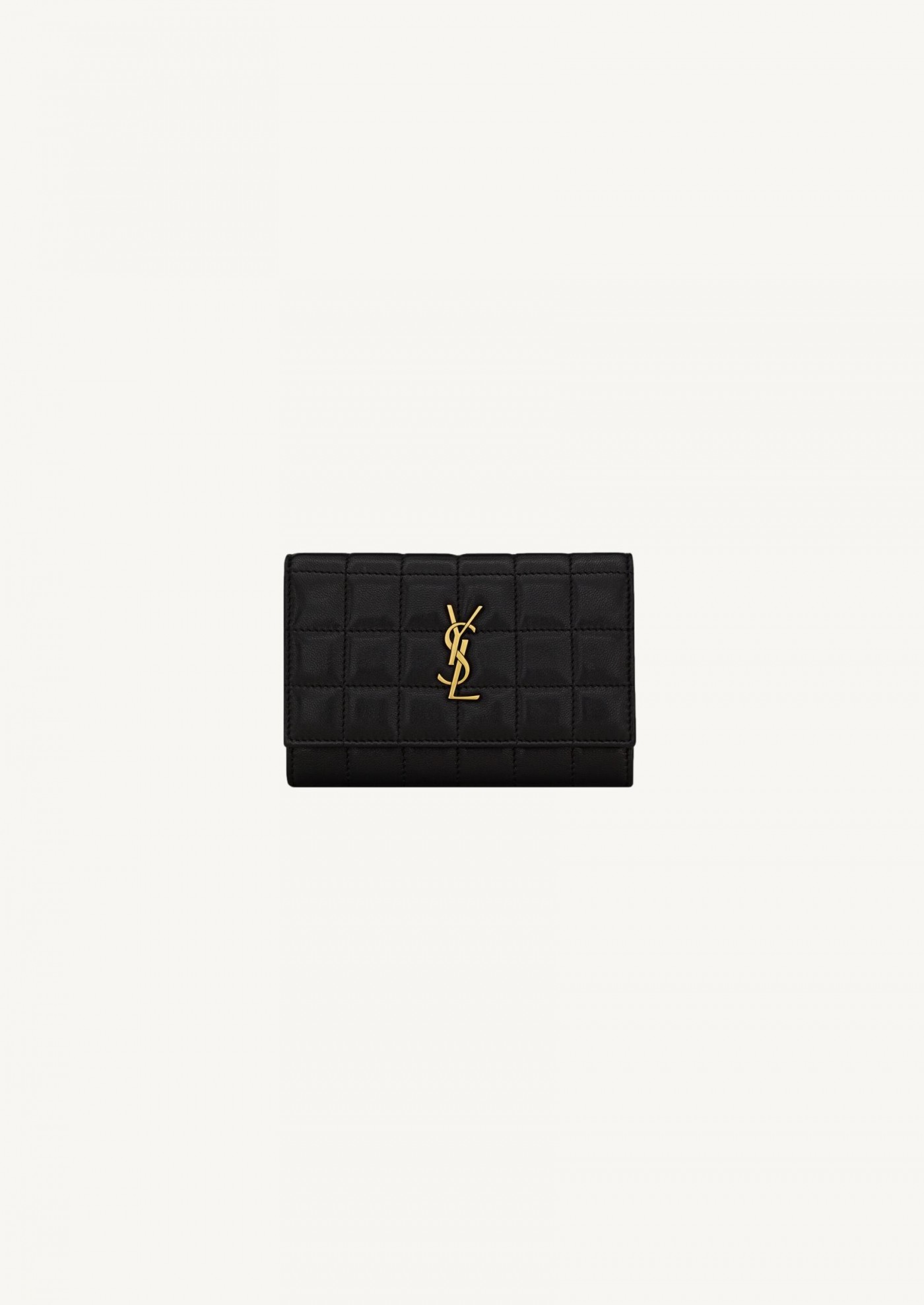 Cassandre quilted square small wallet black lambskin leather envelope - Saint  Laurent Paris