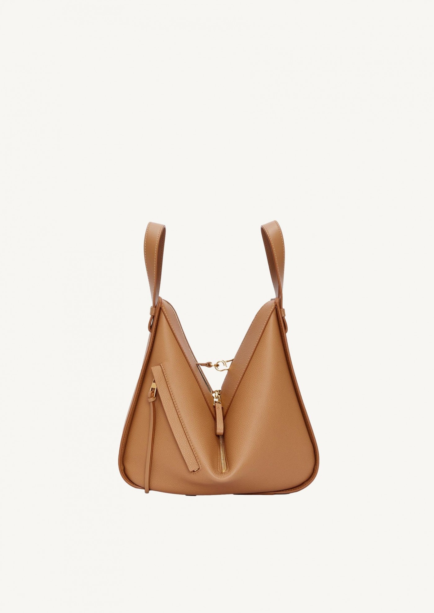 Small hammock bag in soft grained calfskin toffee