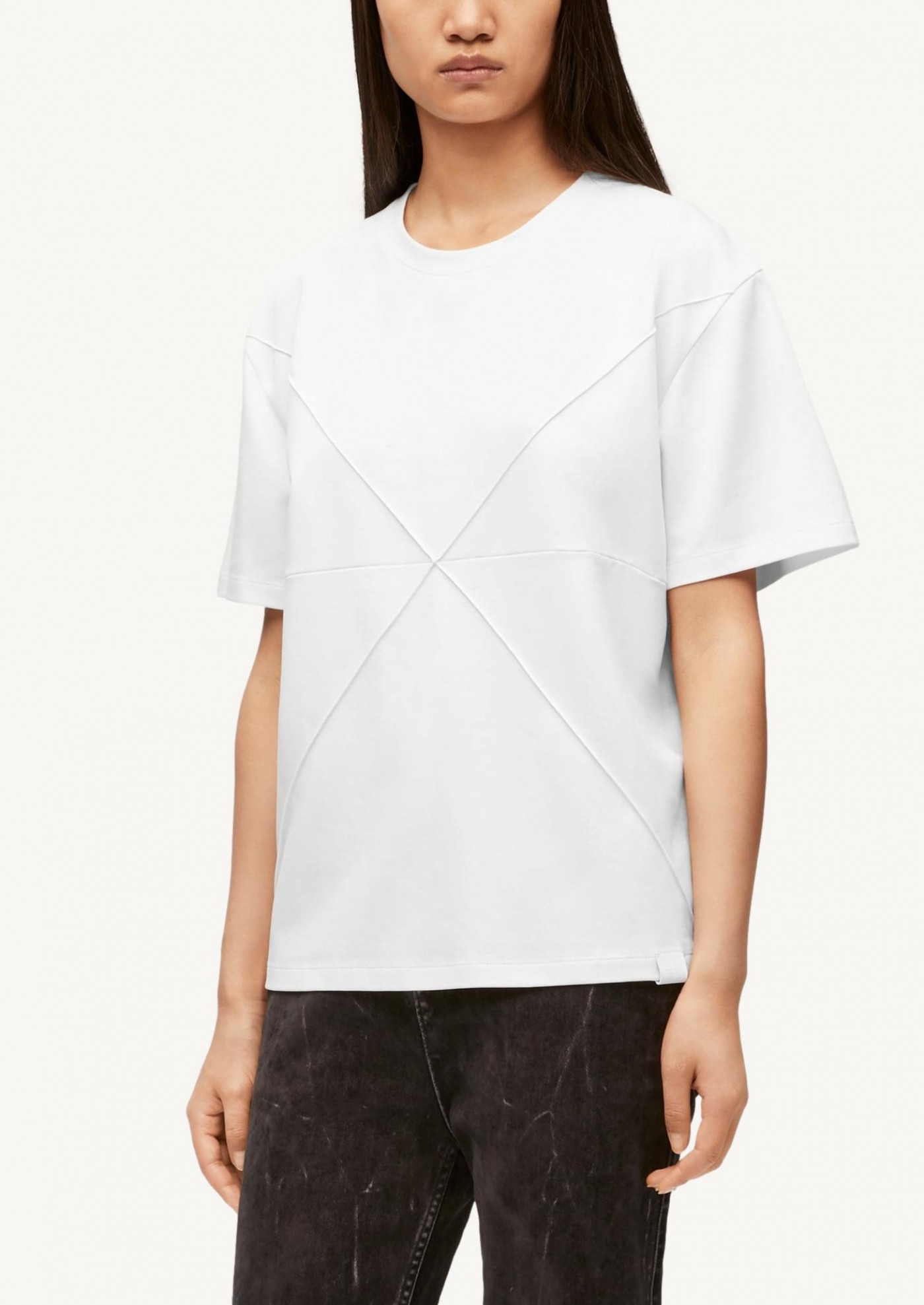 T-shirt à coupe décontractée Puzzle Fold en coton