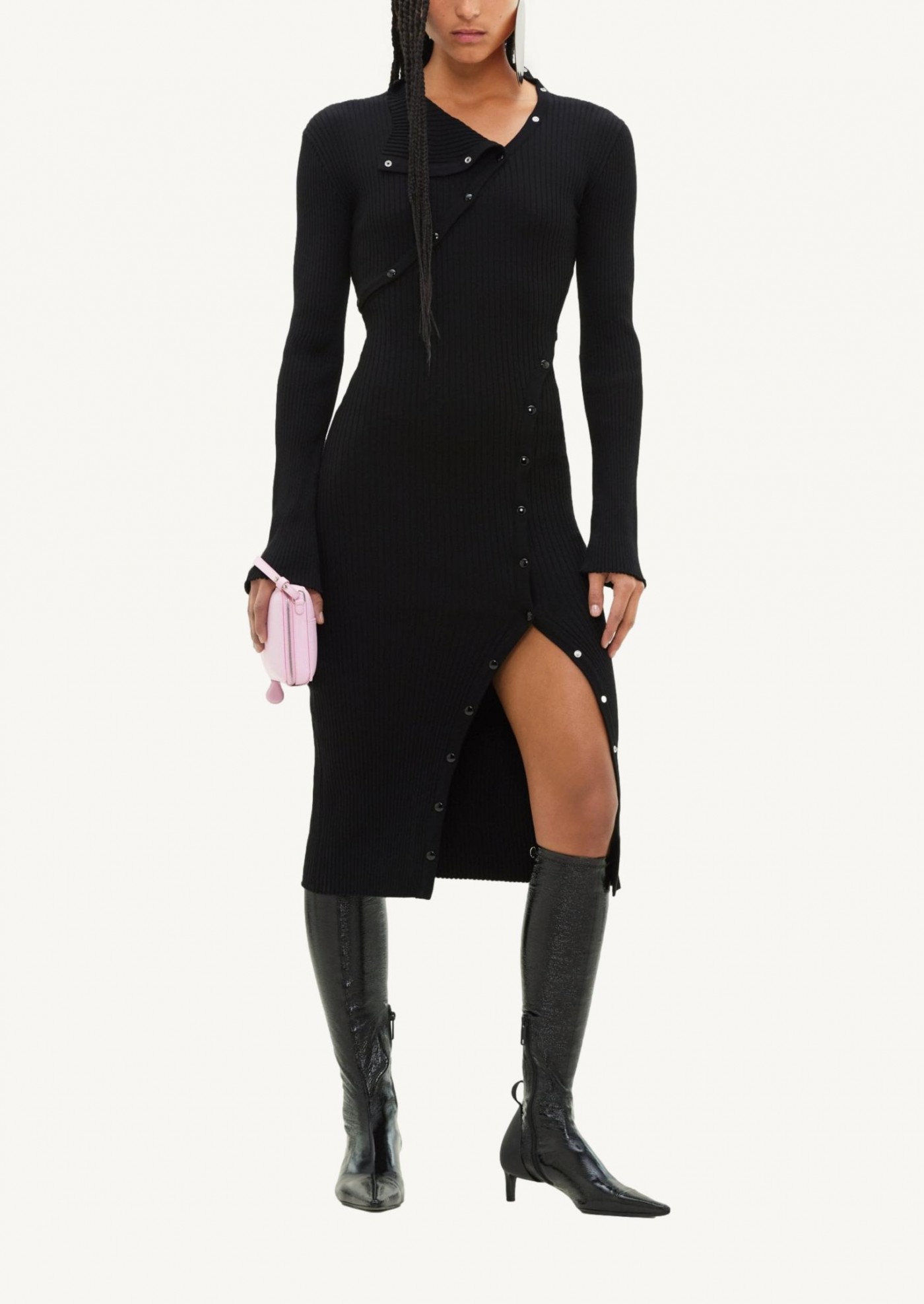 Robe longue en maille multi styling noir