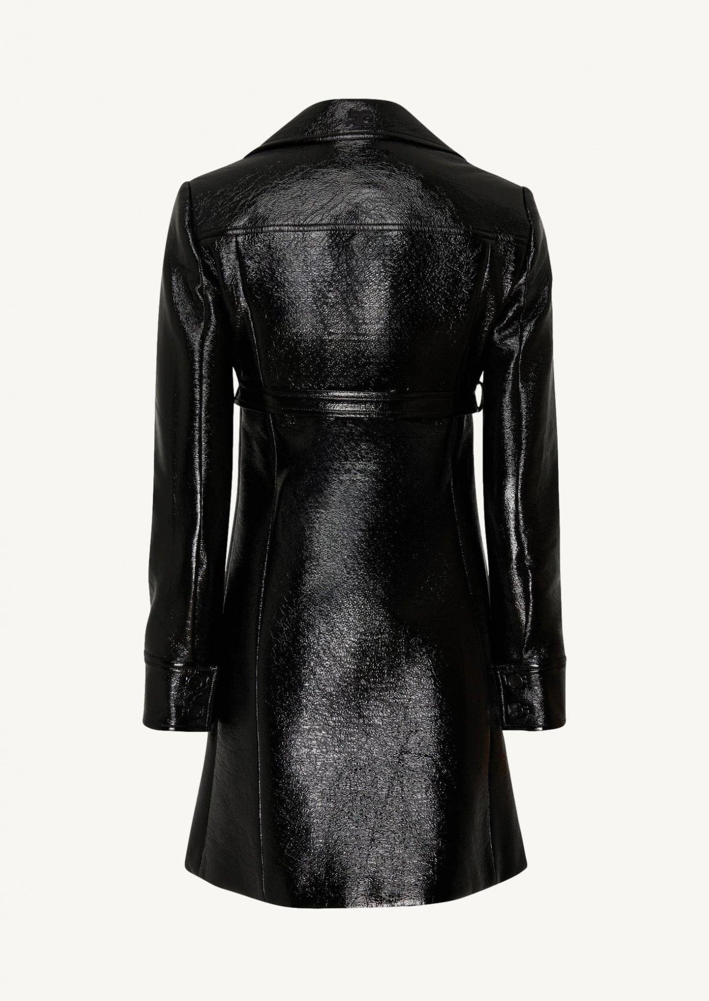 Short vinyl coat with belt