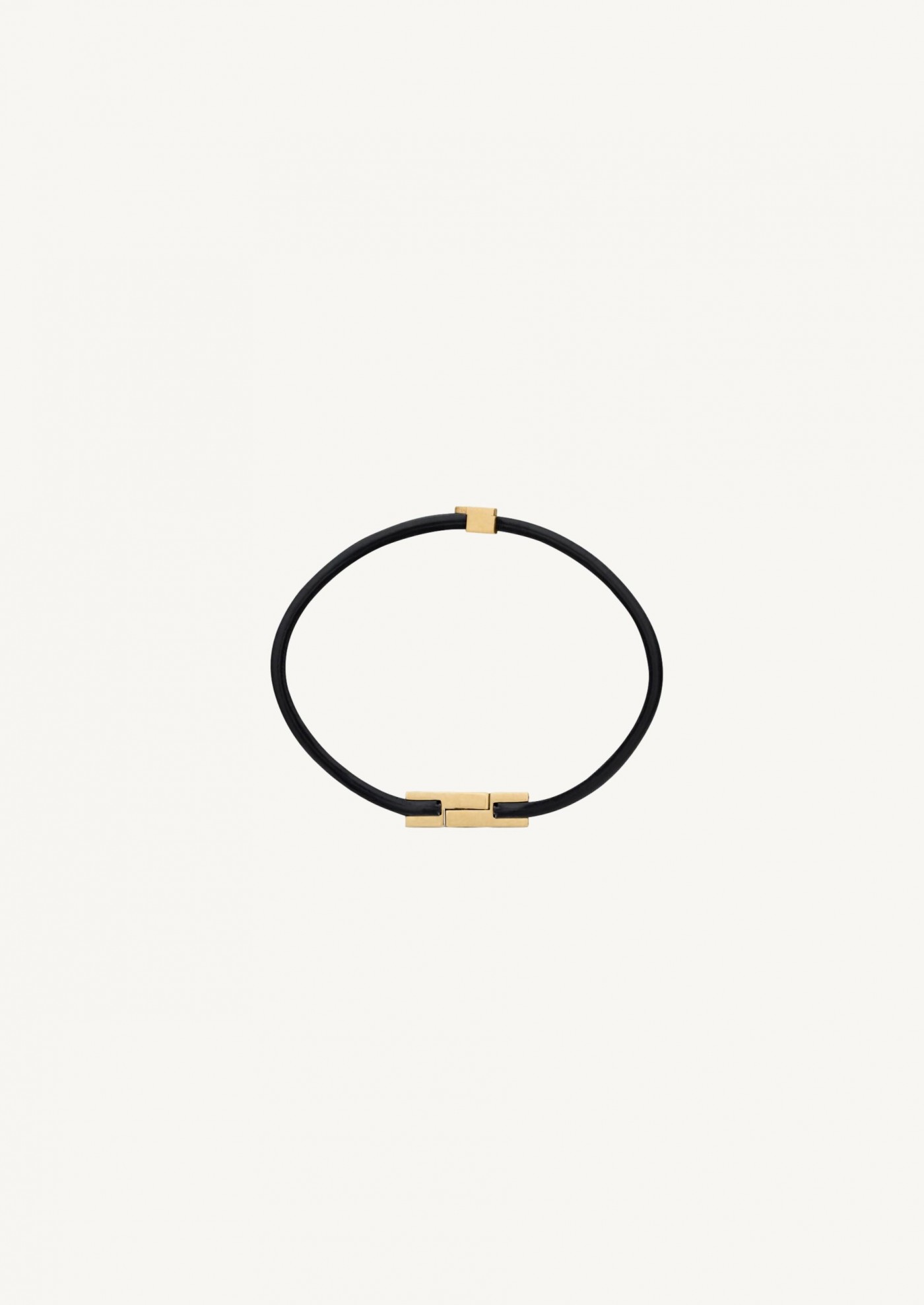 Cassandre double bracelet in leather and metal