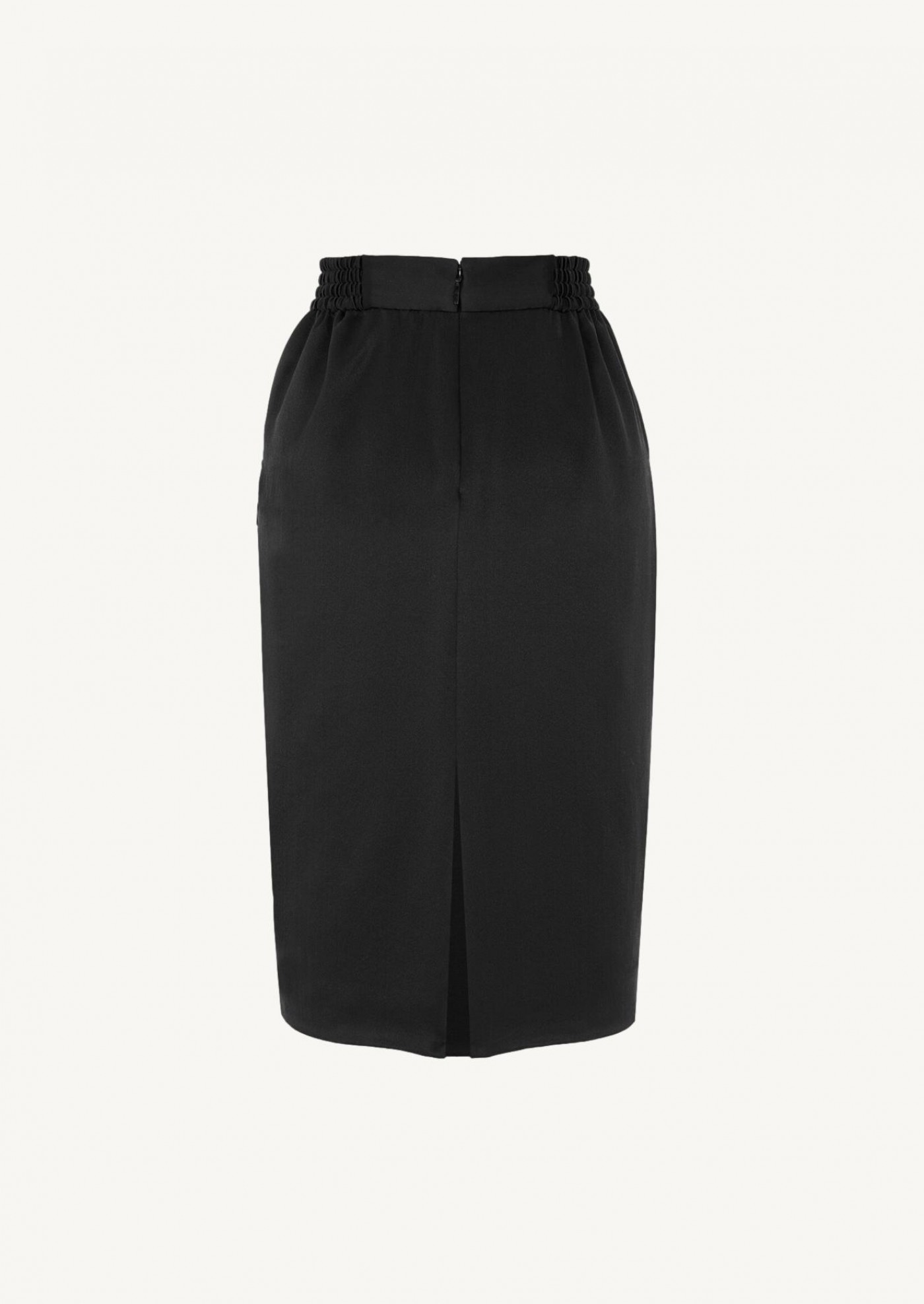 Silk satin crepe pencil skirt