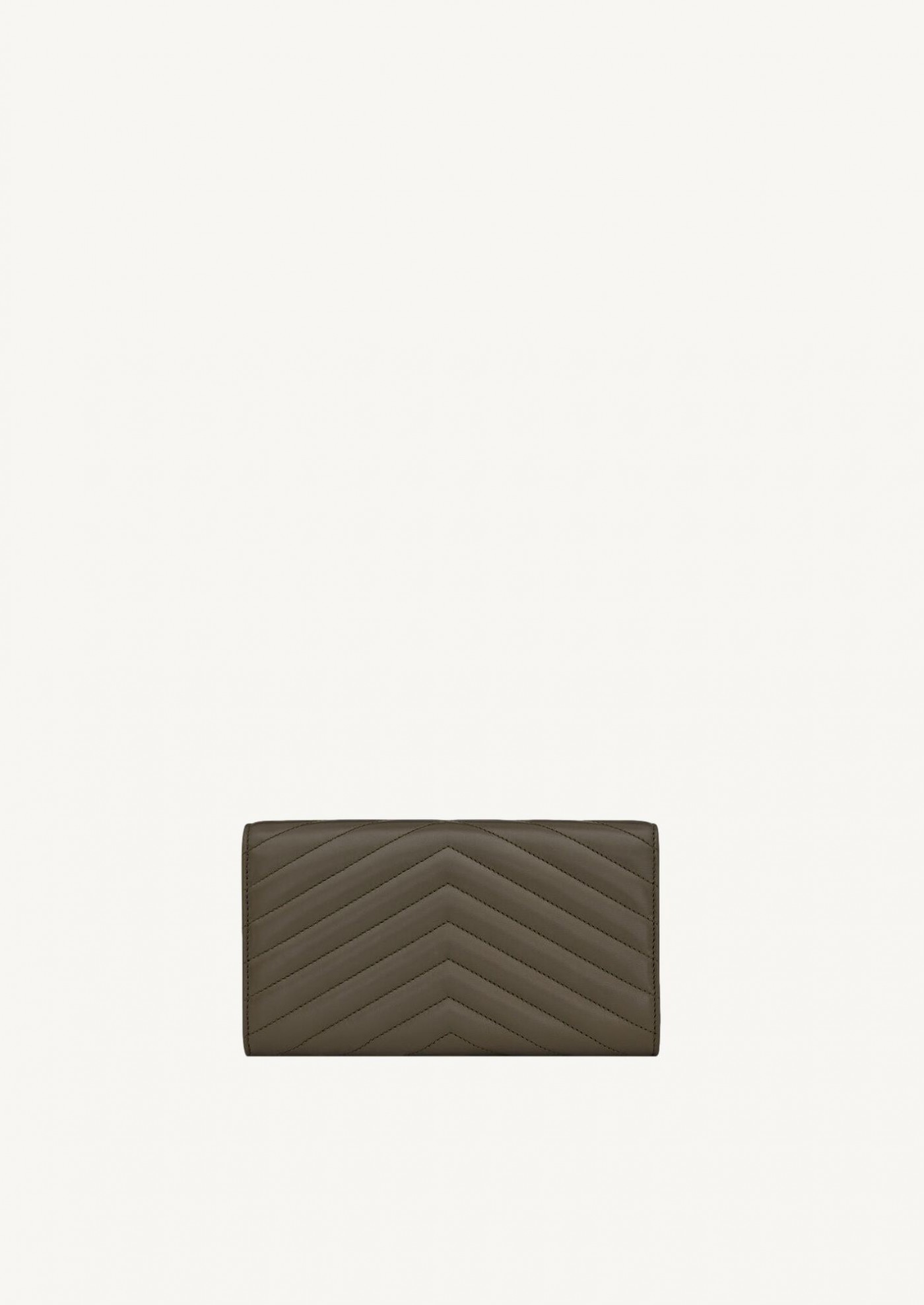 Cassandre quilted large flap wallet in lambskin leather musk light