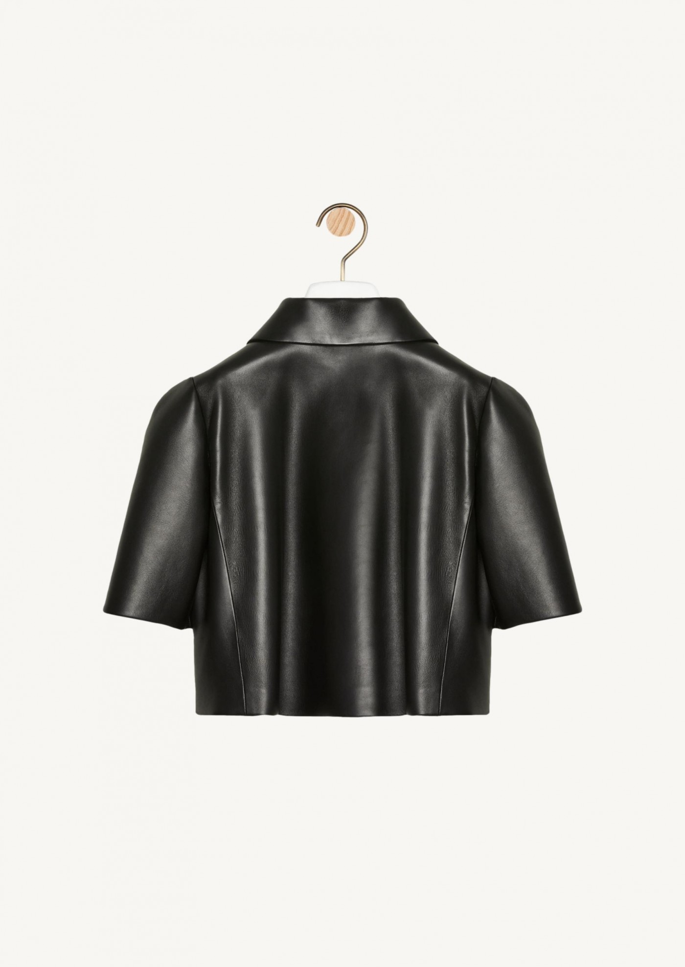 Reproportioned jacket in nappa lambskin black