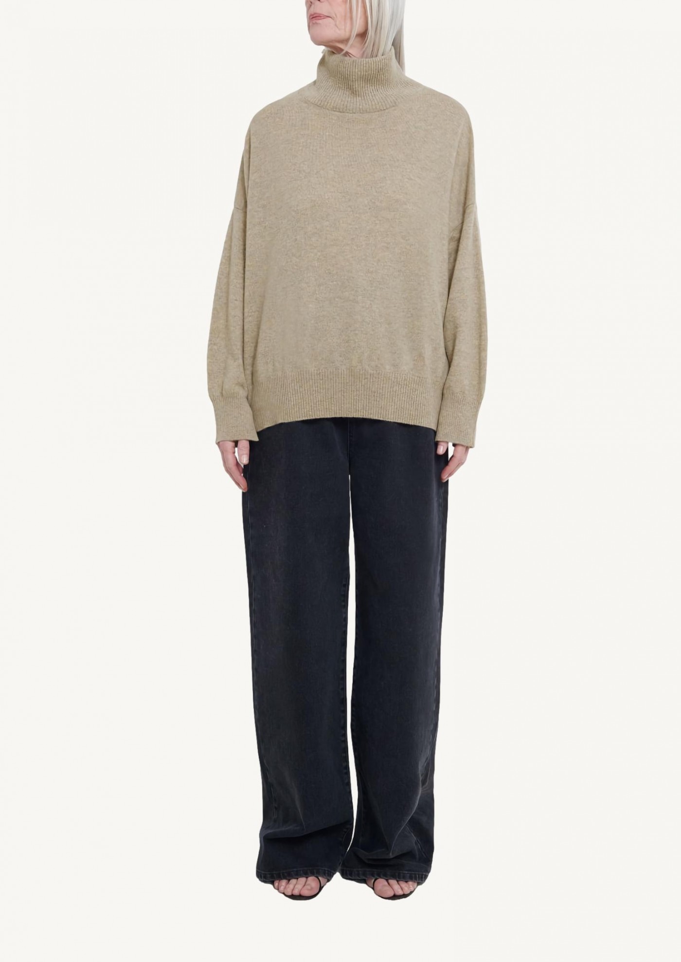 Murano geo melange stand-up collar sweater
