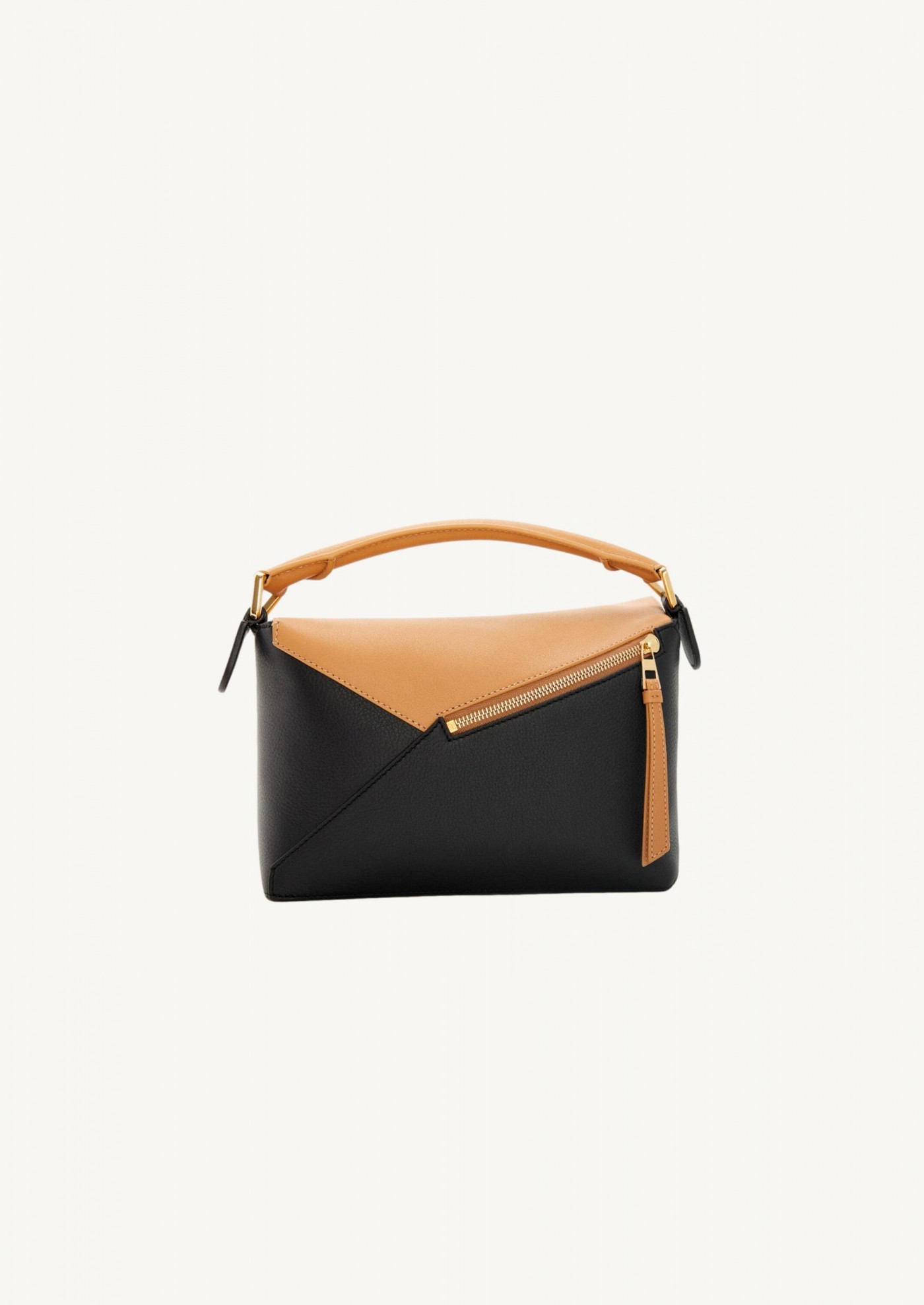 Small Puzzle Edge bag in classic warm desert/black calf leather