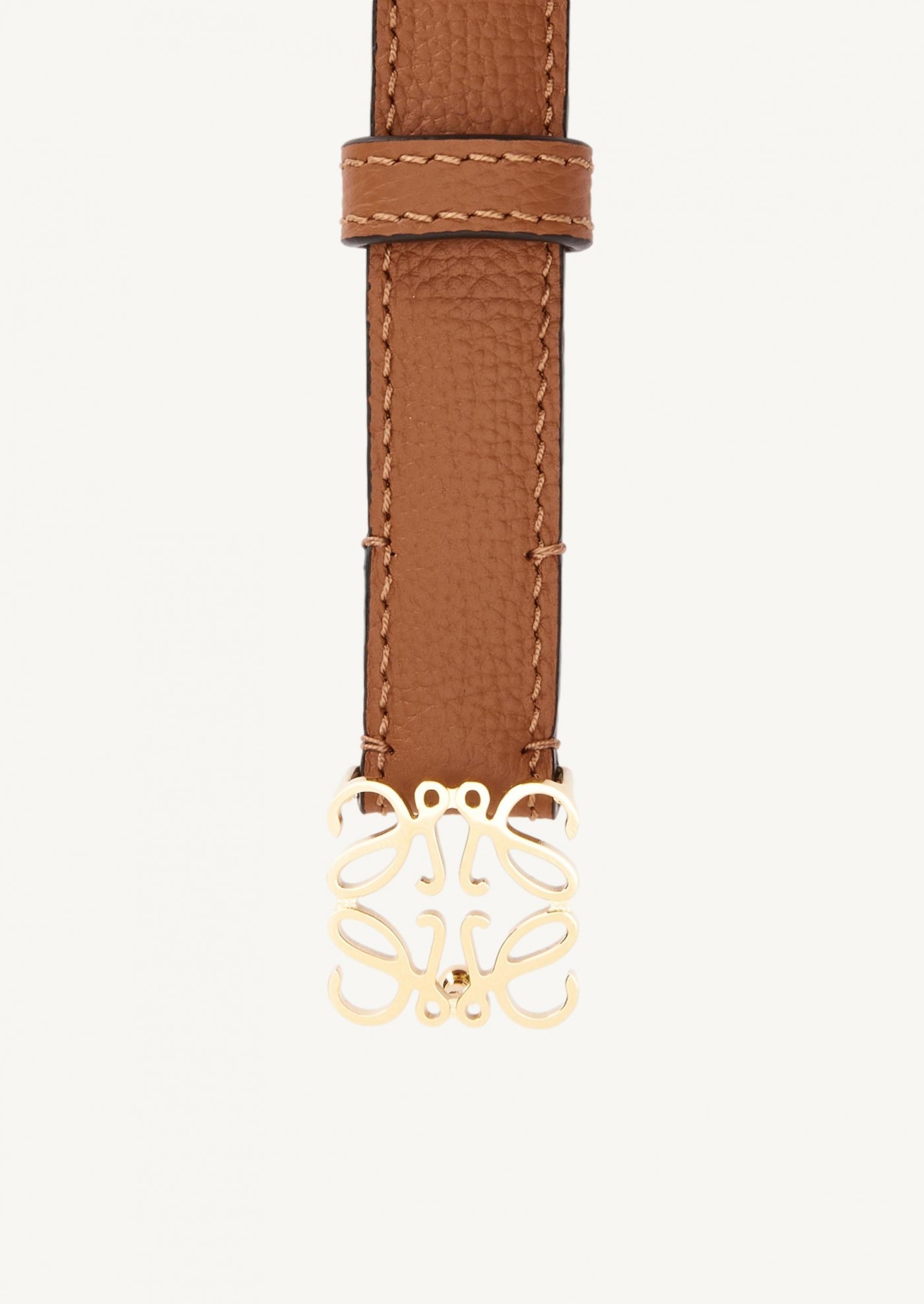 Anagram belt in grained calf leather tan/gold