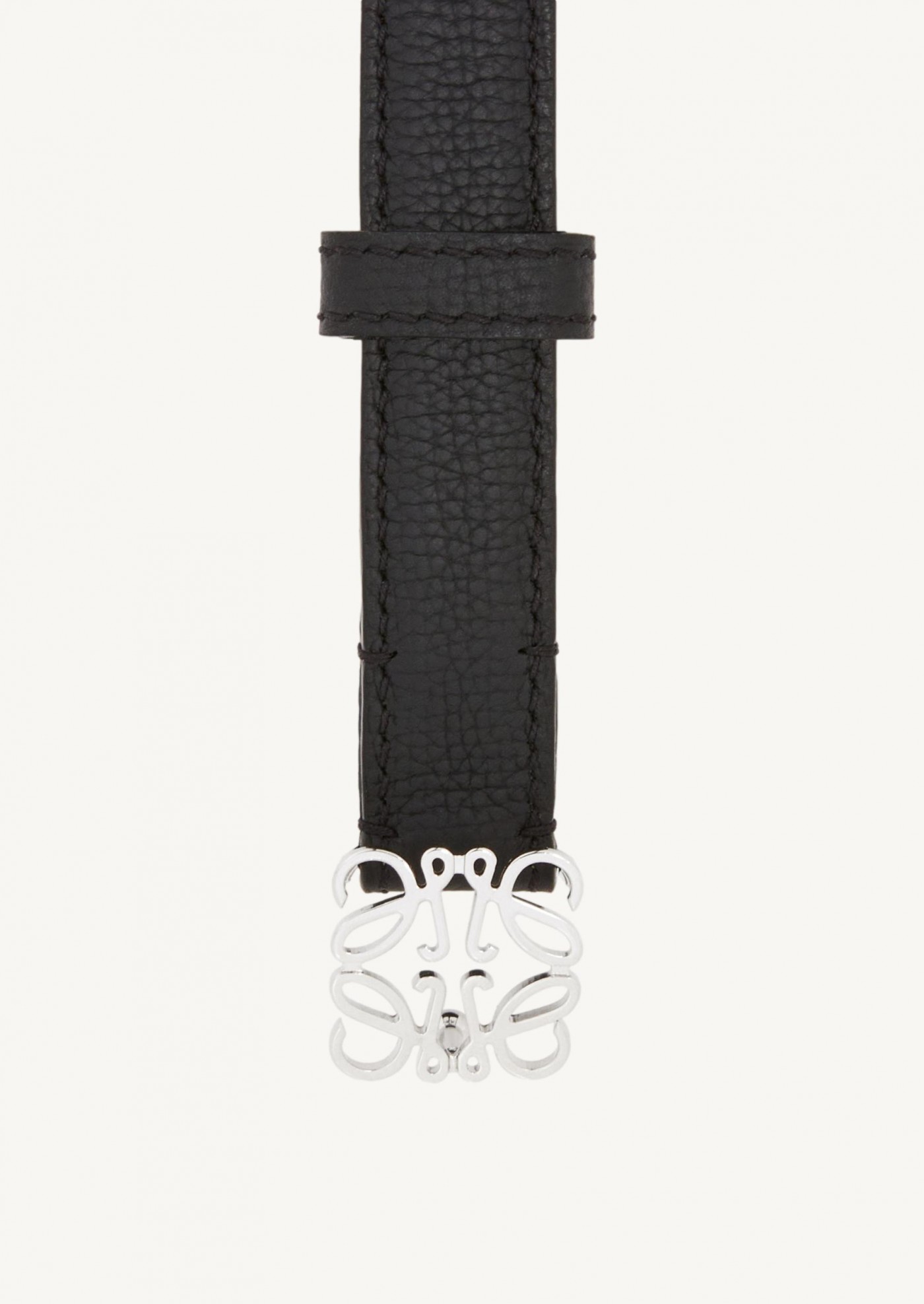 Anagram belt in grained calf leather black/palladium