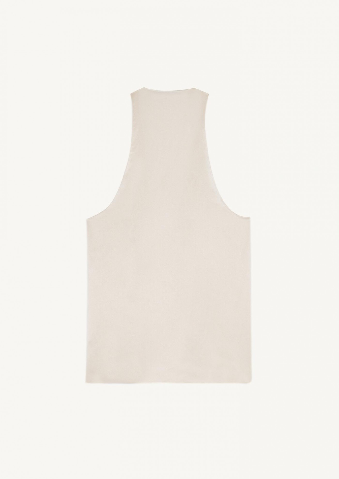 Chalk silk satin crepe tank top