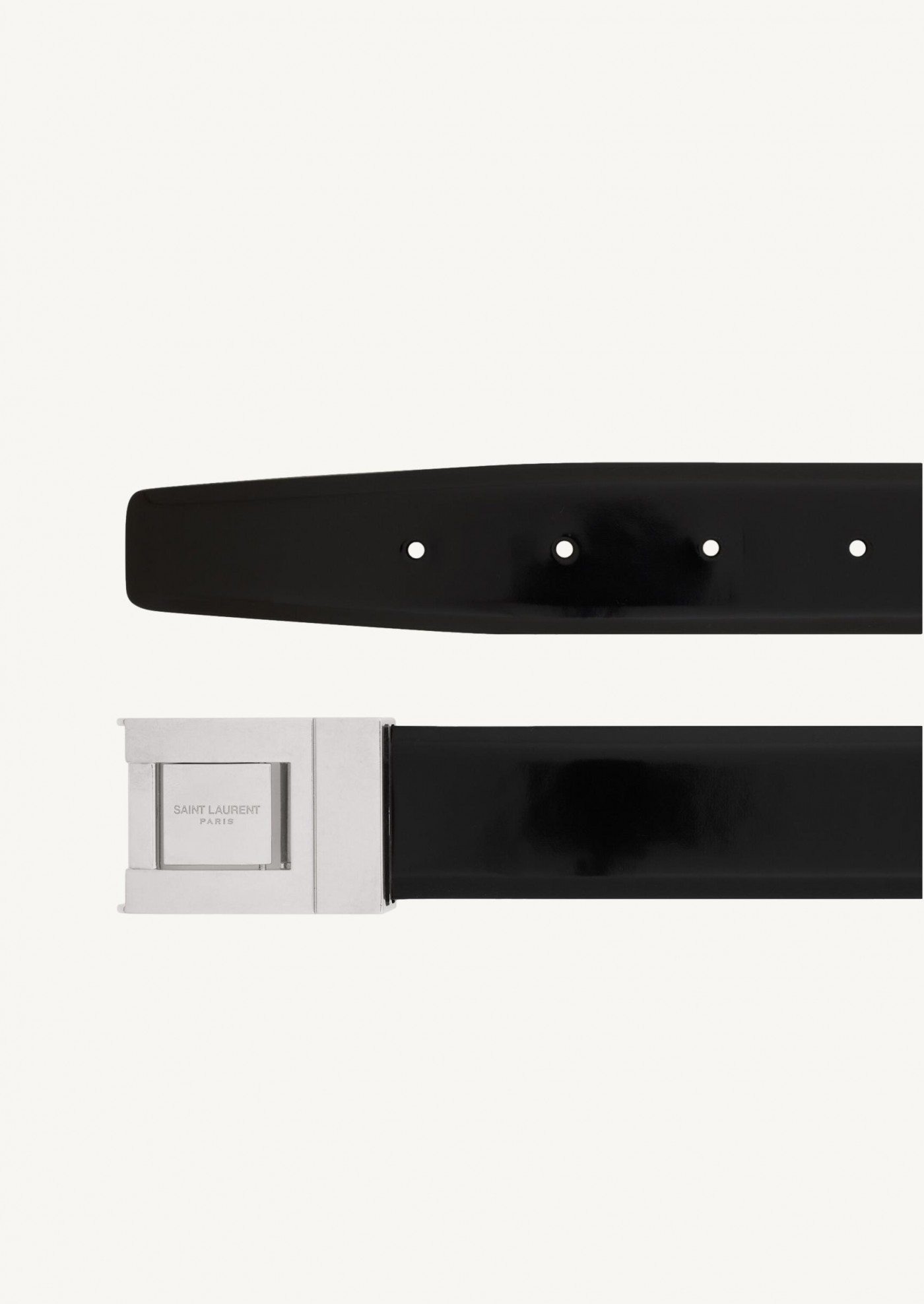 Male buckle belt in brushed leather black and silver