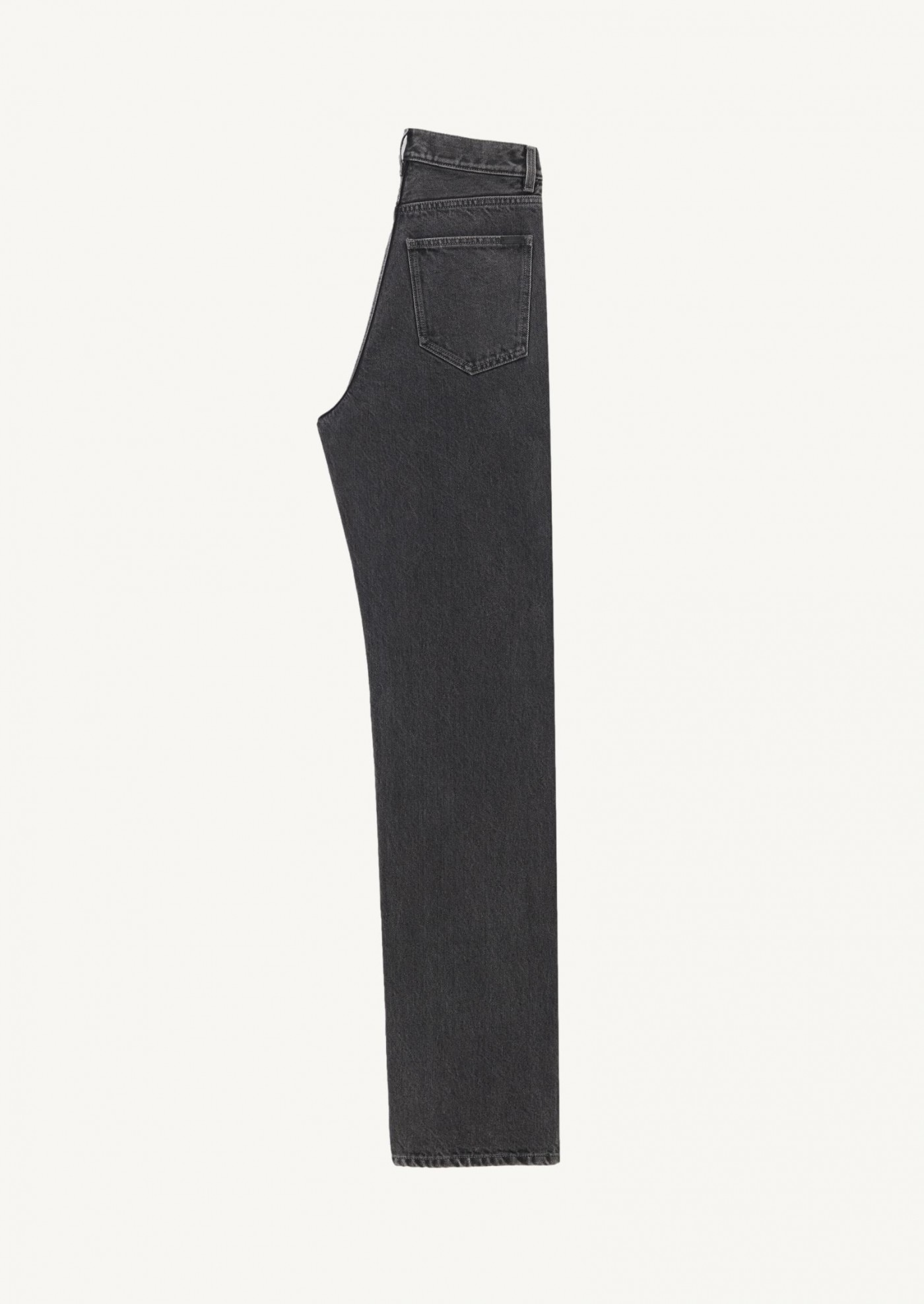 90's black v-waist long baggy denim jeans