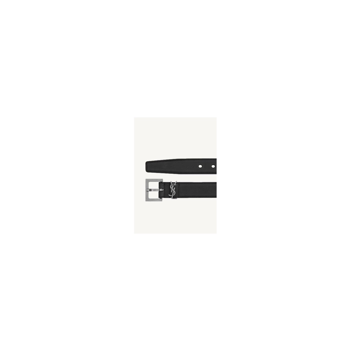 Cassandra belt in smooth black and silver leather