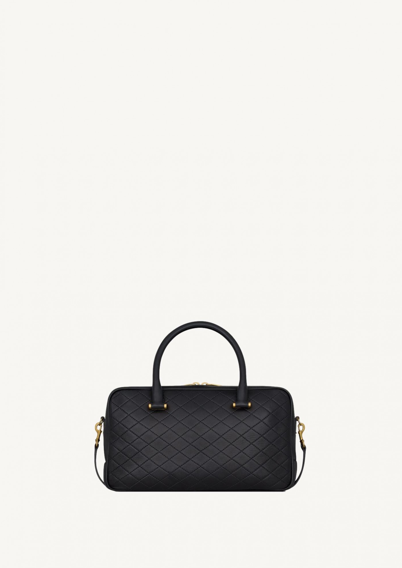 Lyia duffle in black quilted lambskin leather
